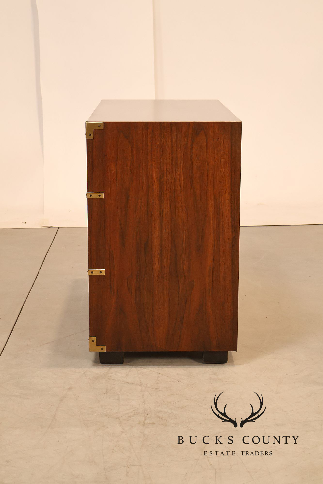 Lane Campaign Style Walnut Chest Of Drawers