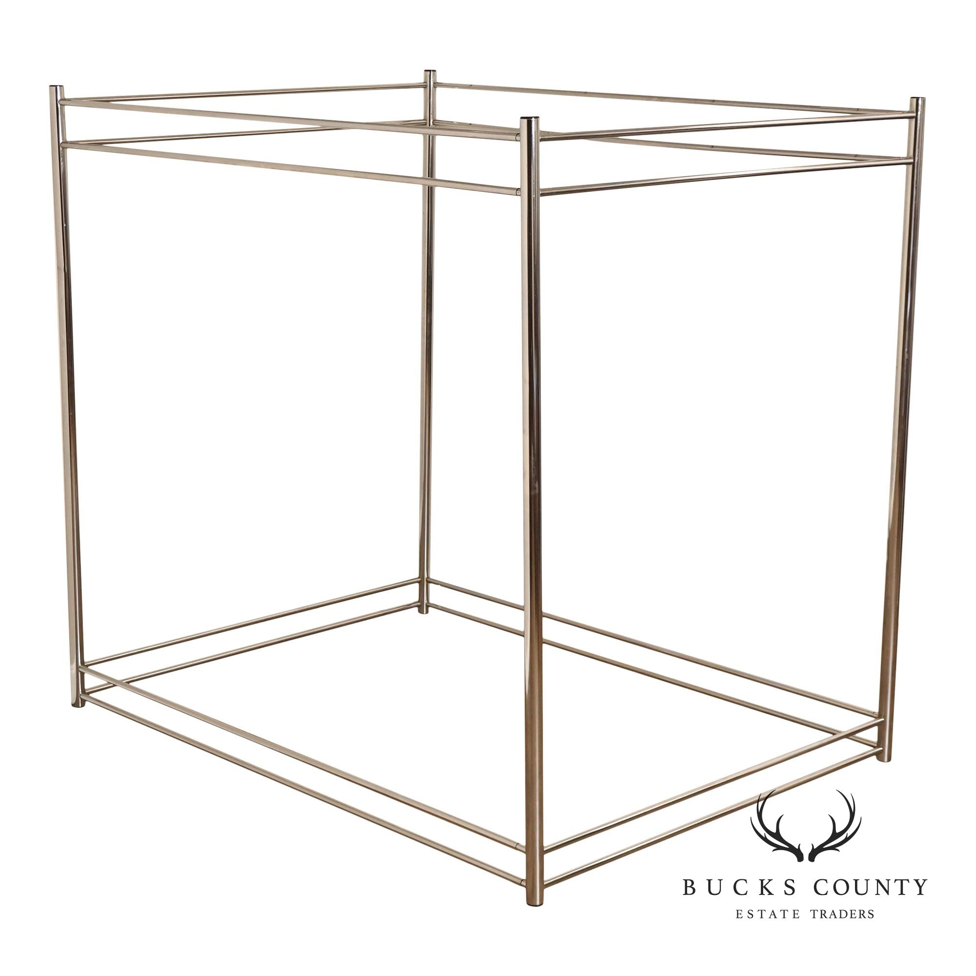 Modern Steel Queen Size Canopy Bedframe