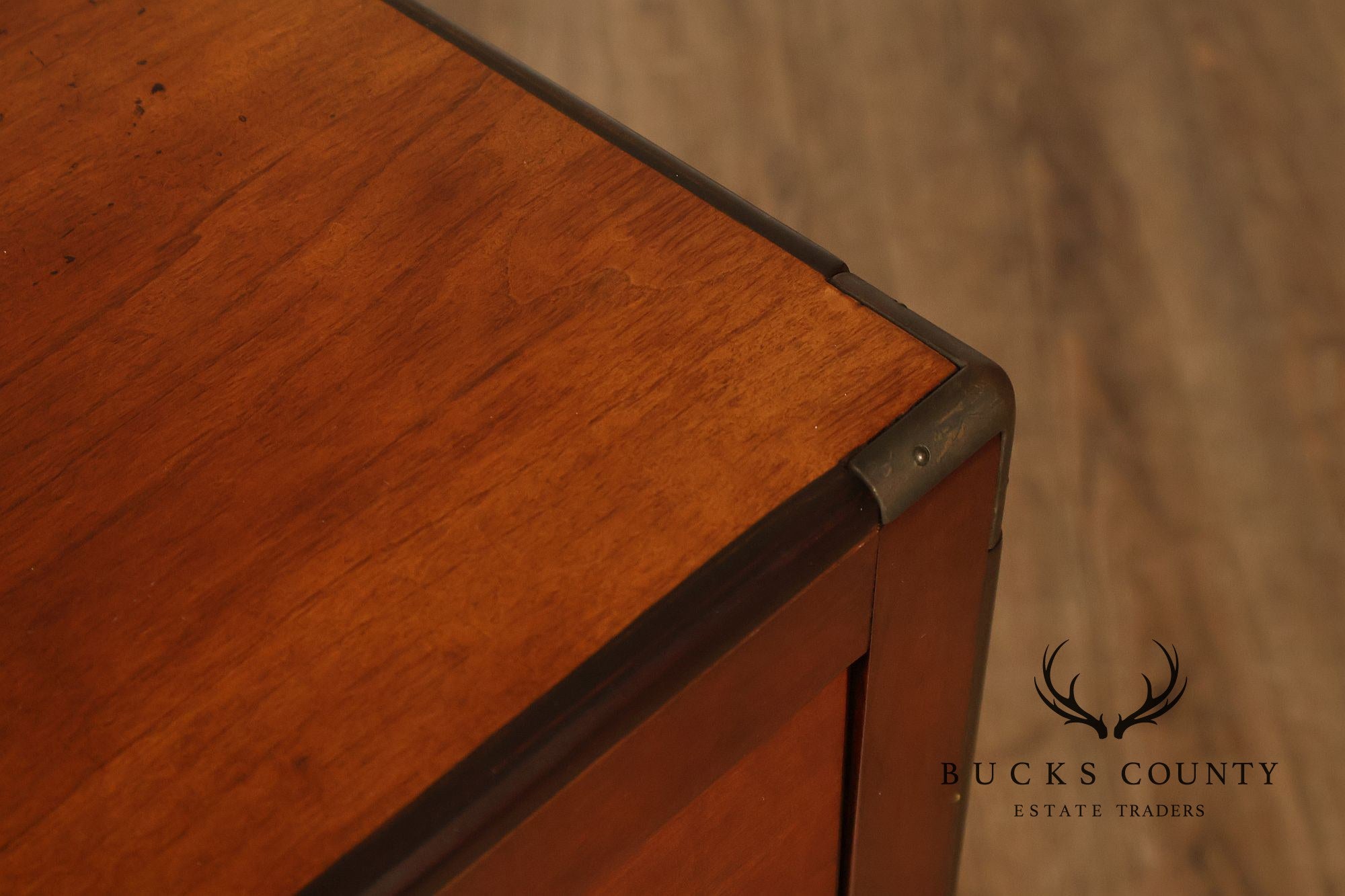 National Mt. Airy Campaign Style Pair of Cherry Nightstands