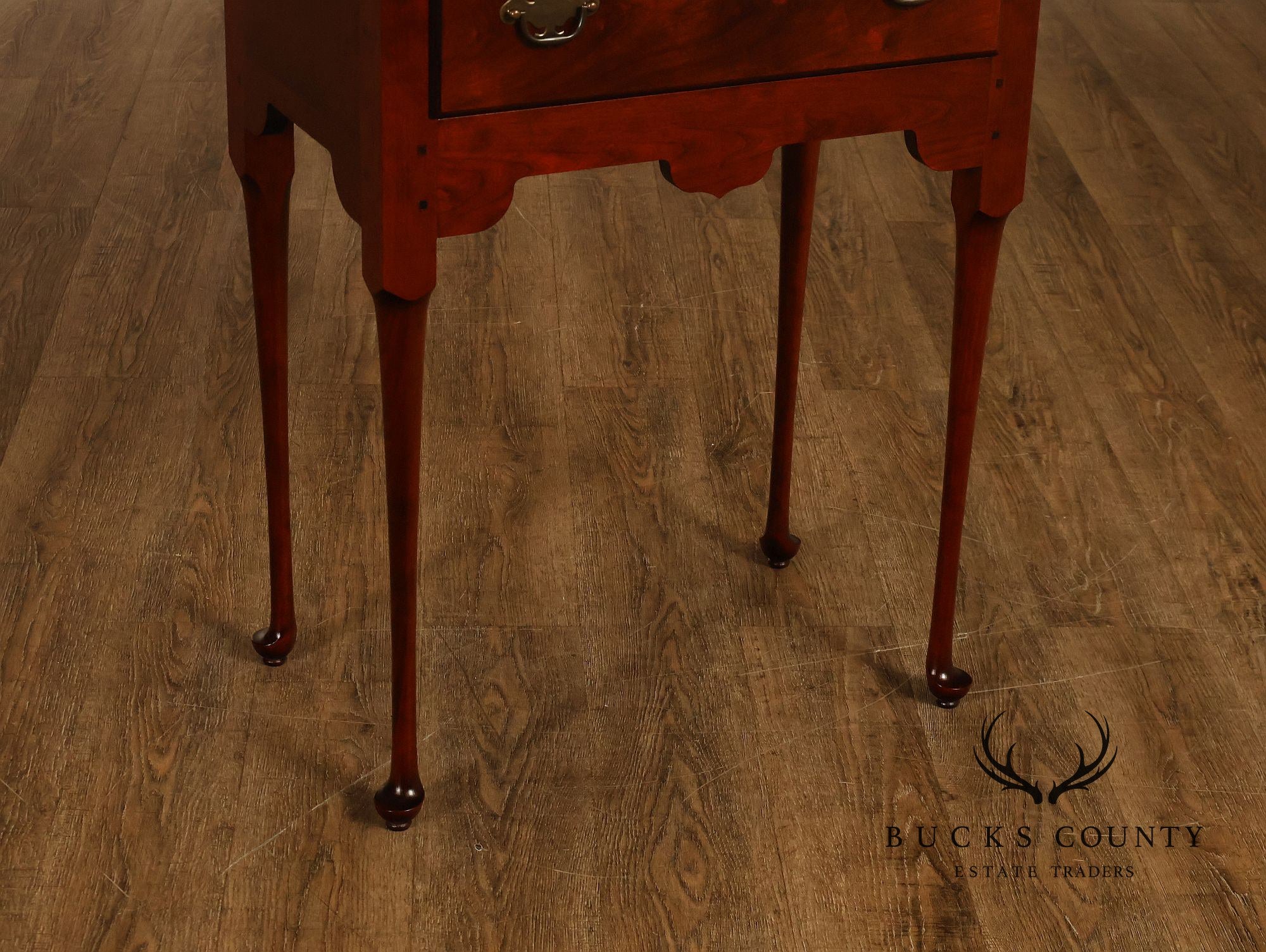 J.L. Treharn Colonial Revival Cherry One Drawer Console Table