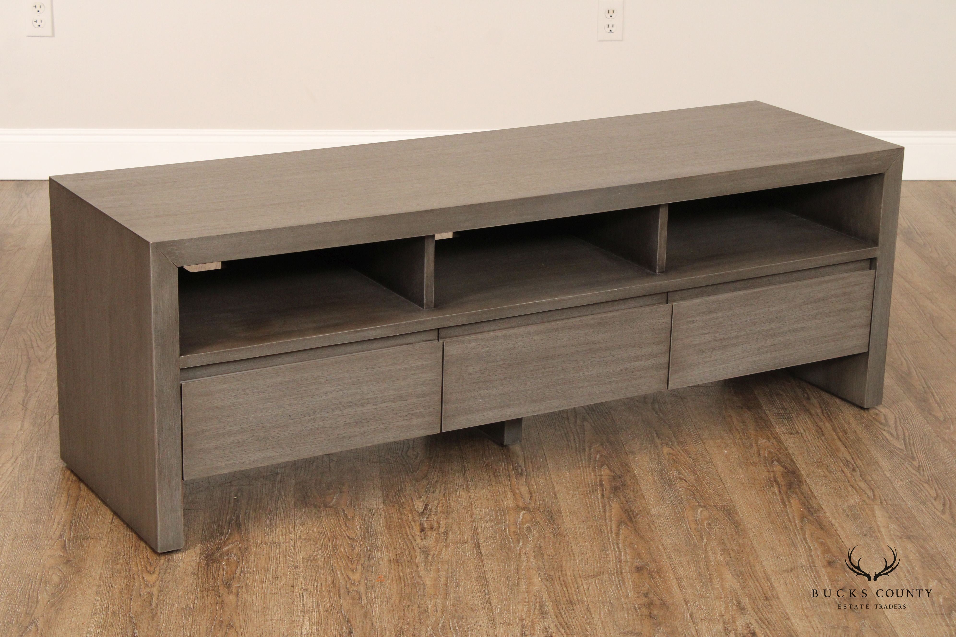 Ethan Allen 'Bronzeville' Grey-Washed Media Console