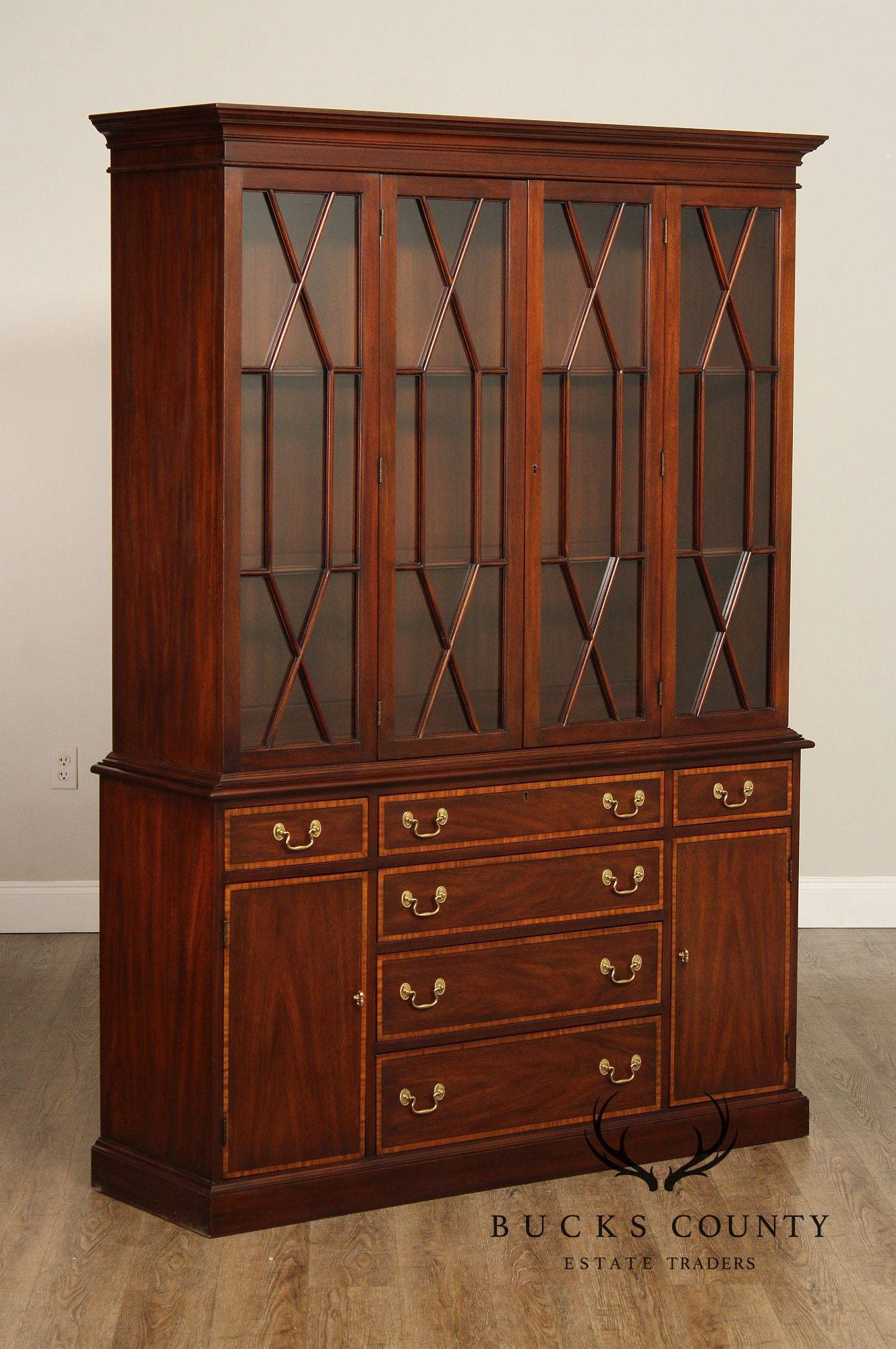 Henkel Harris Georgian Style Mahogany China Cabinet