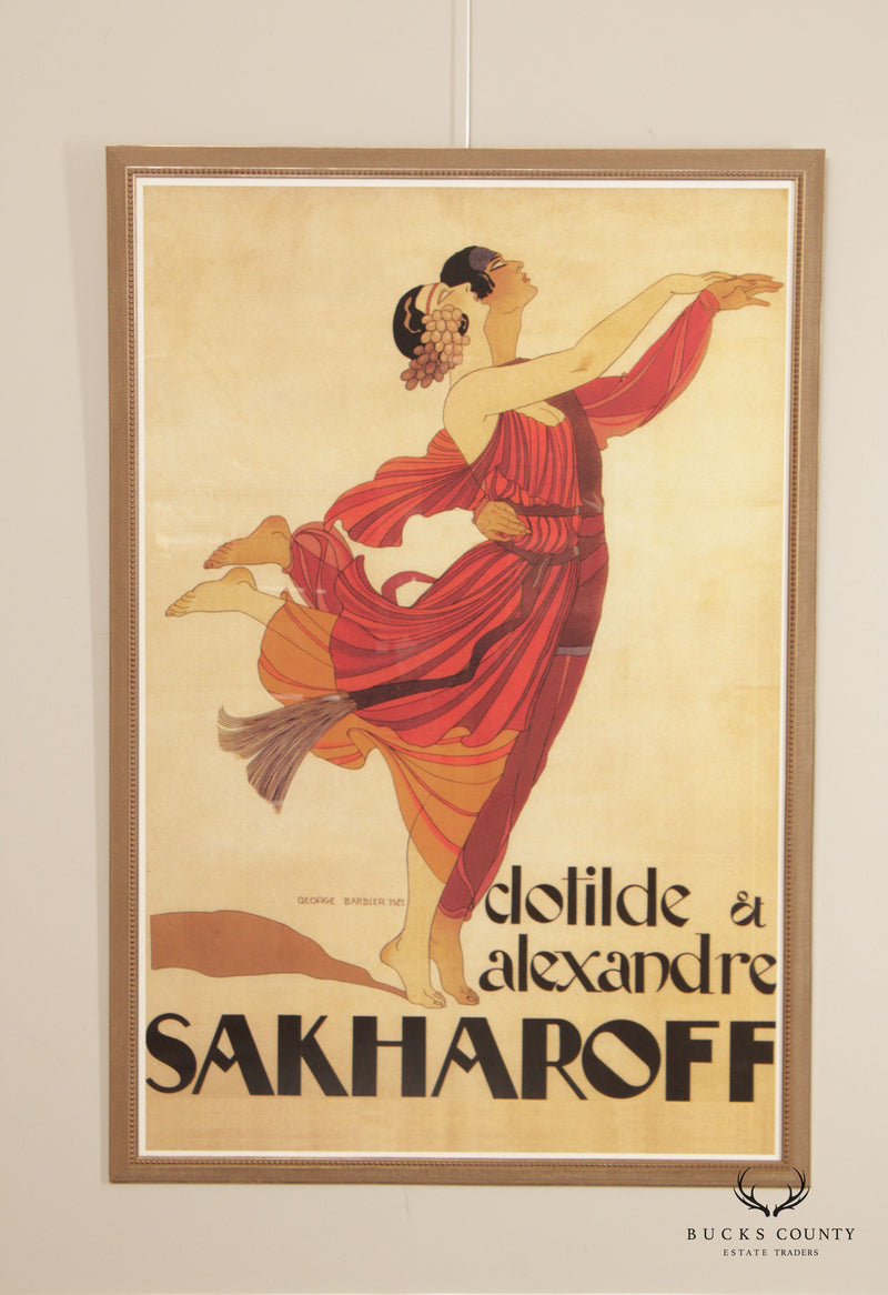 Art Deco Style Clotilde & Alexandre Sakharoff Large Framed Poster