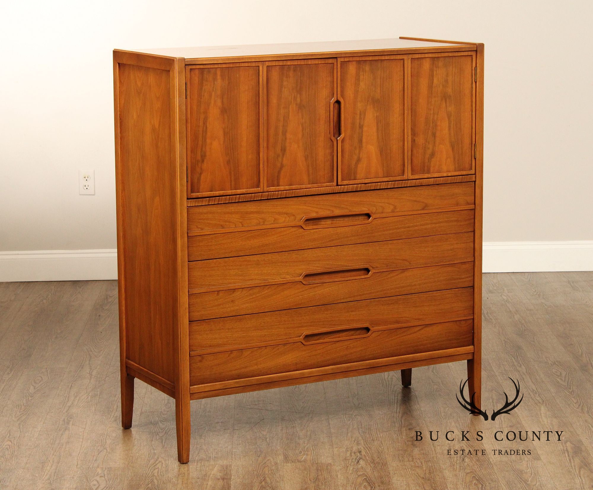 Mid Century Modern Walnut Tall Chest