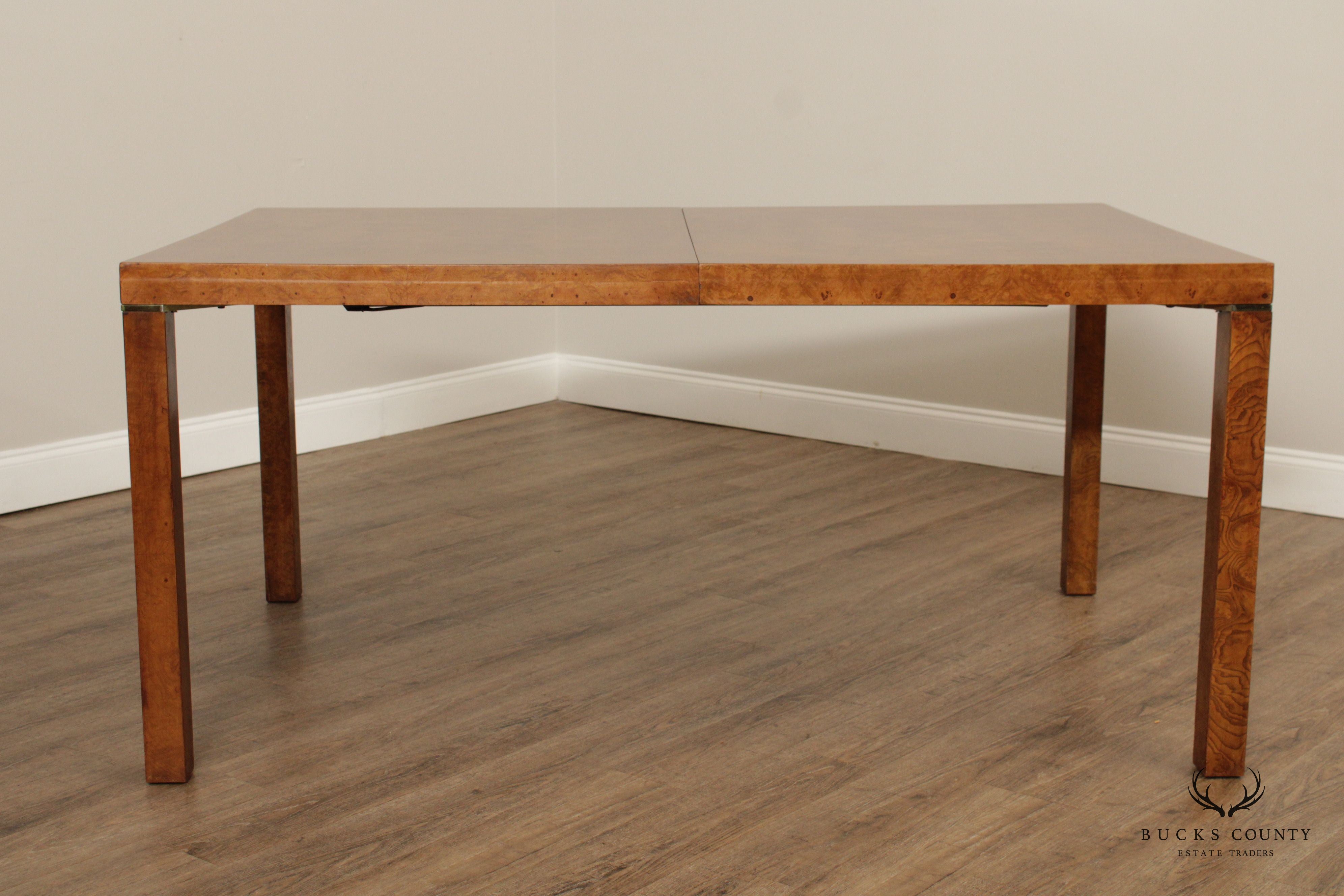 Lane Mid Century Modern Burlwood Expandable Dining Table