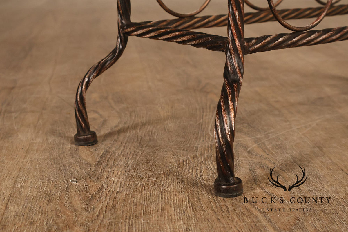 Twisted Metal Two-Tier Wine Rack Serving Stand