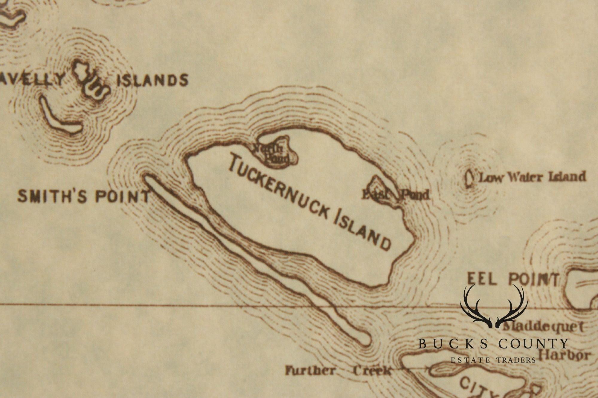 Framed Limited Edition 1874 Map of Nantucket