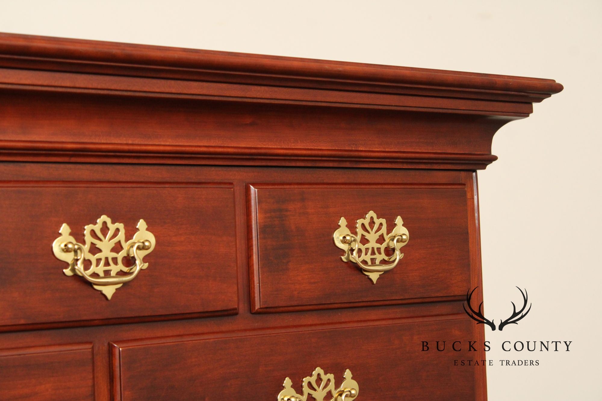 Statton Chippendale Style Cherry Tall Chest