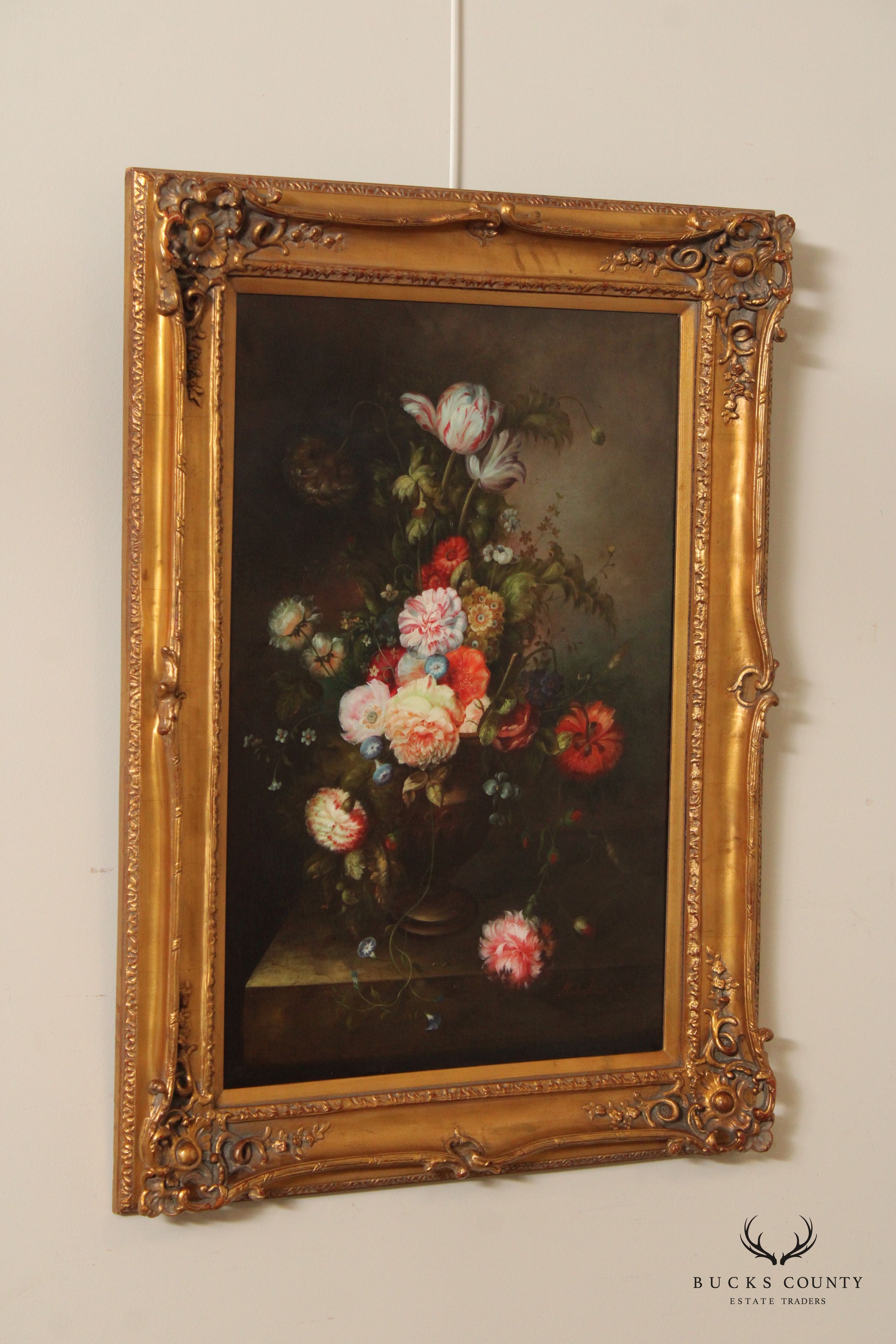 Giltwood Framed Floral Still-Life Oil Painting