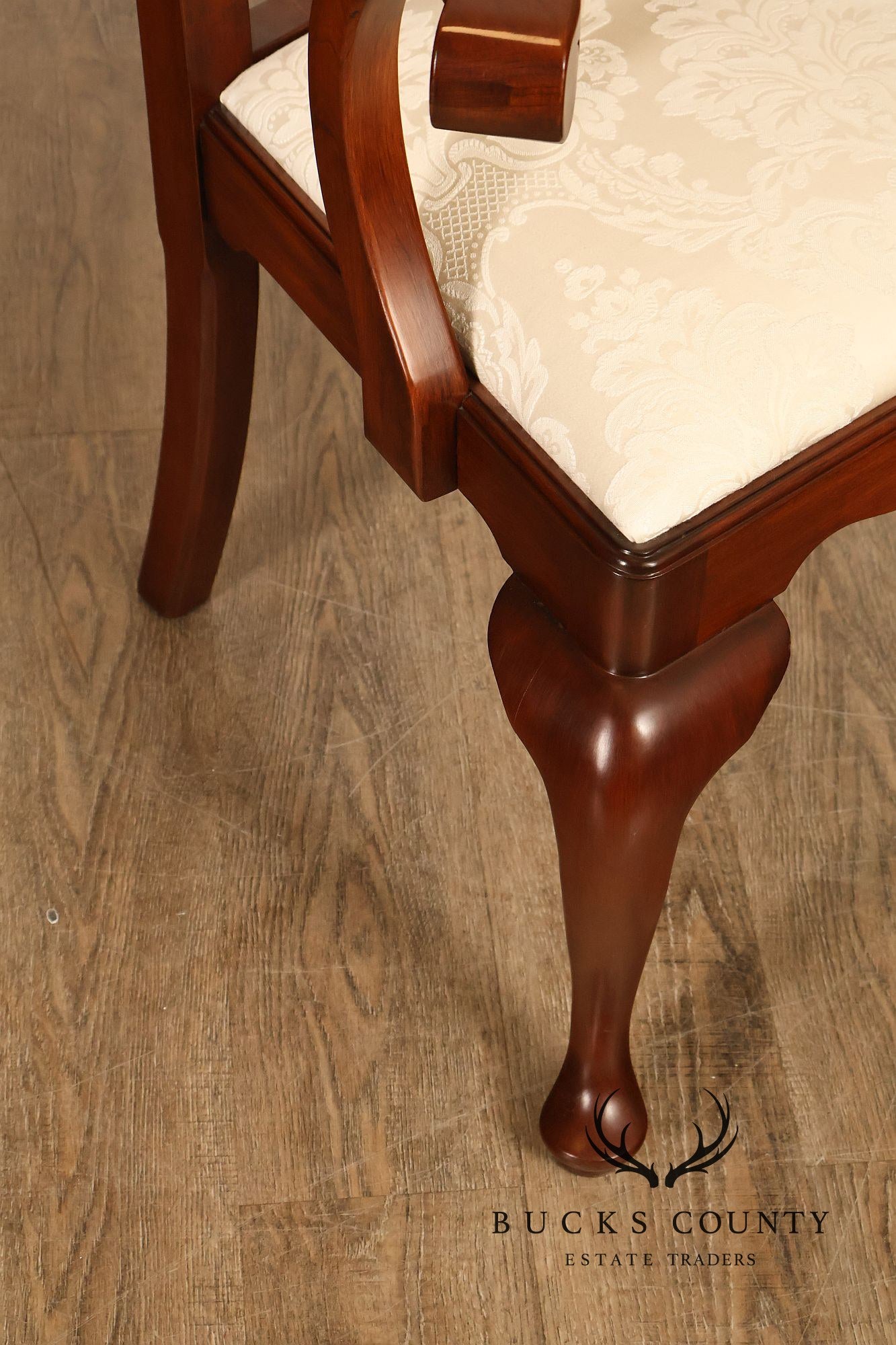 Henkel Harris Queen Anne Style Cherry Armchair