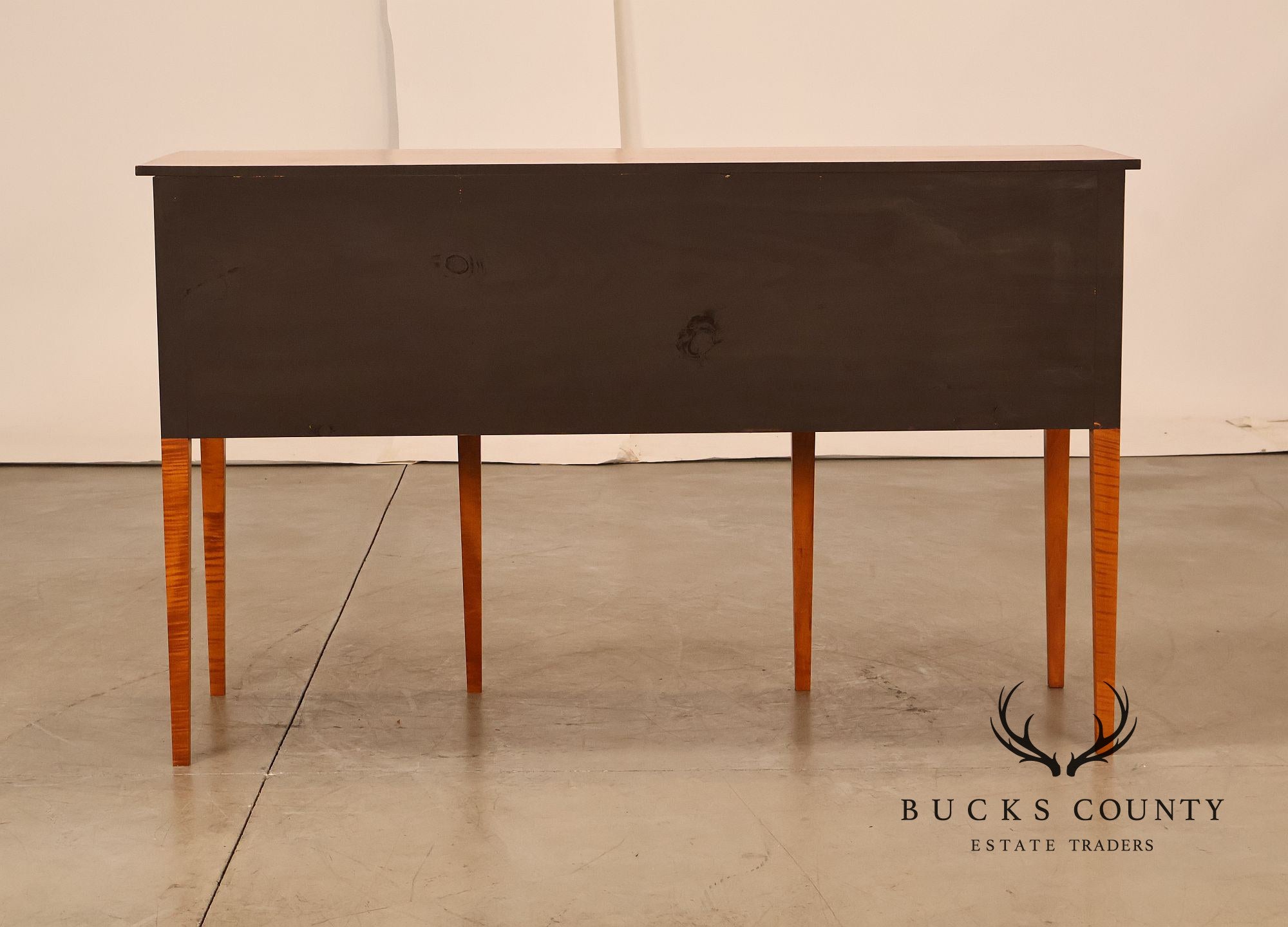 Eldred Wheeler Tiger Maple Tapered Leg Sideboard