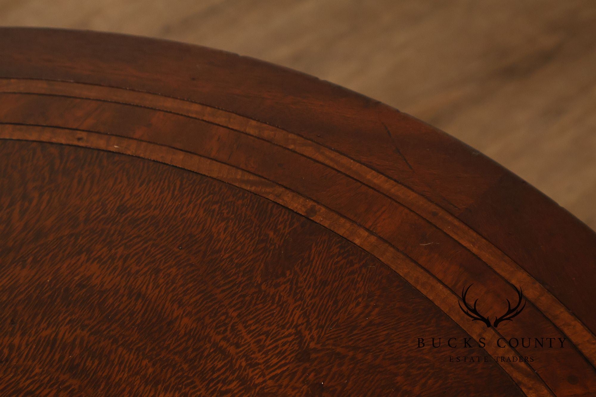 Theodore Alexander Pair of 'Occasionally Italian' Round Mahogany Side Tables