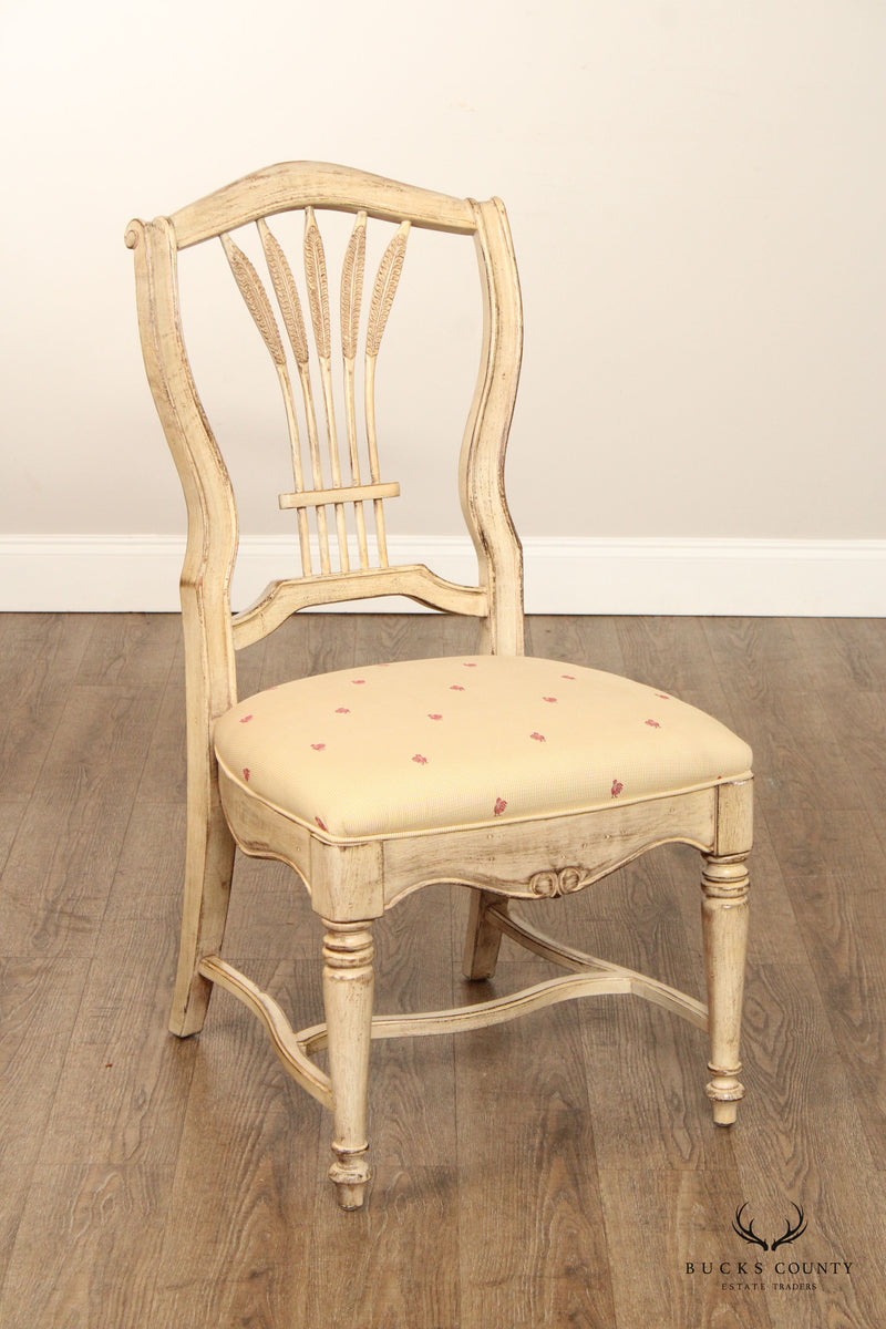 Drexel Heritage French Country  Style Wheat Back Pair Of Side Chairs