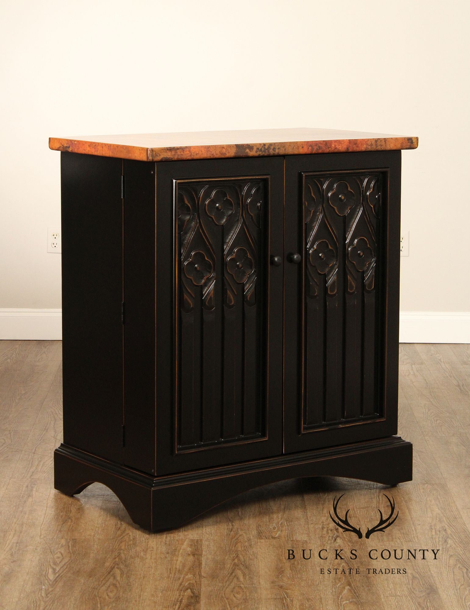 Arhaus 'Aubrey' Copper Top Bar Cabinet