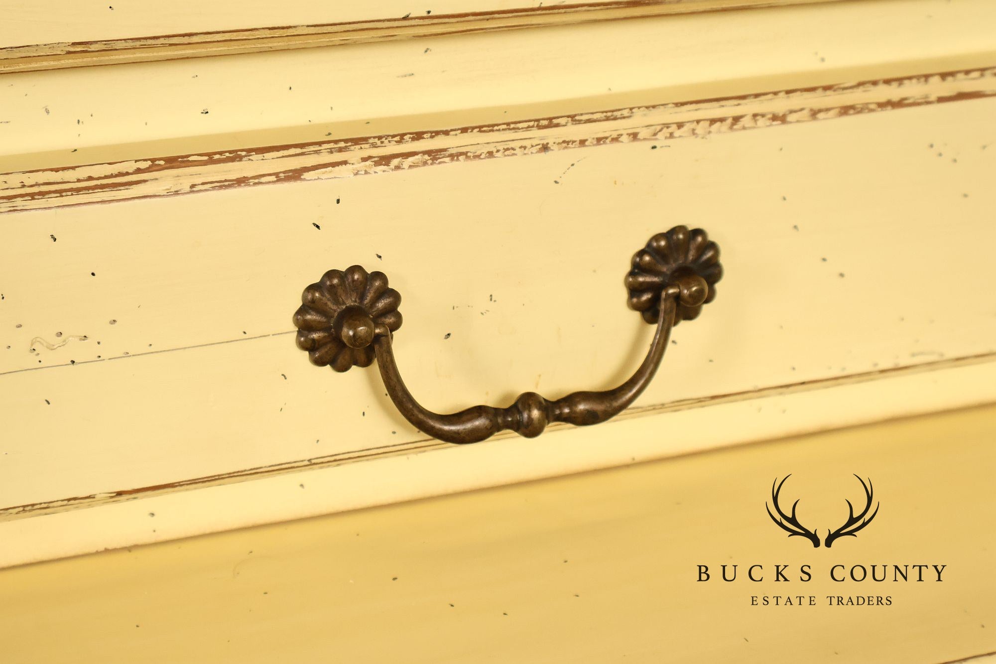 French Country Style Distress Painted China Cabinet
