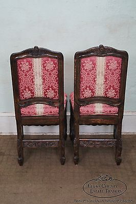 Quality Set of 6 French Country Walnut Side Dining Chairs By Interior Craft