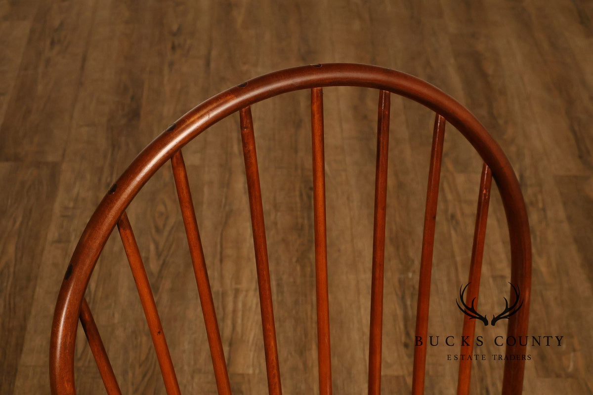 Nichols & Stone Set Of Eight Cherry Windsor Dining Chairs