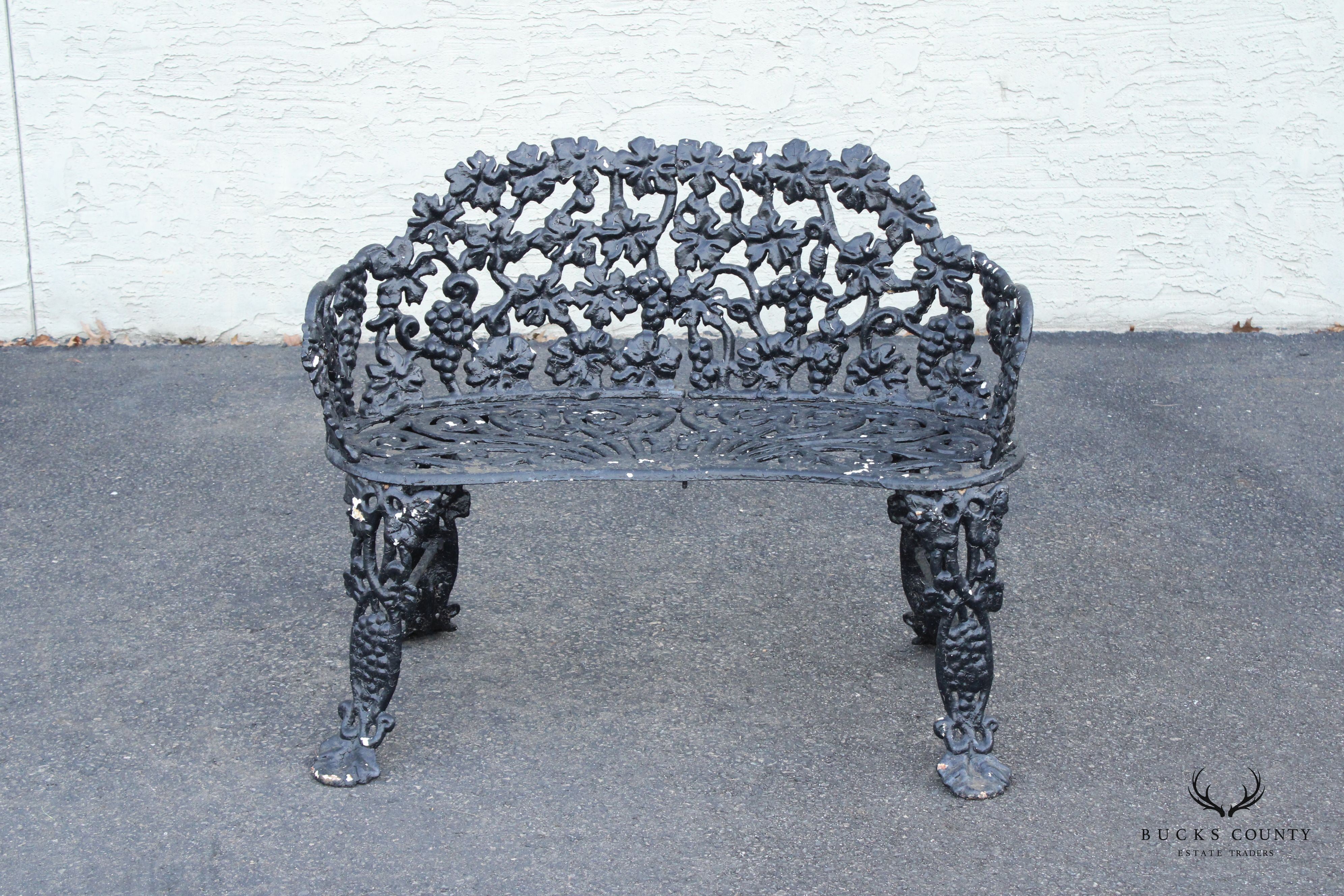 Victorian Style Cast Iron Outdoor Patio Bench