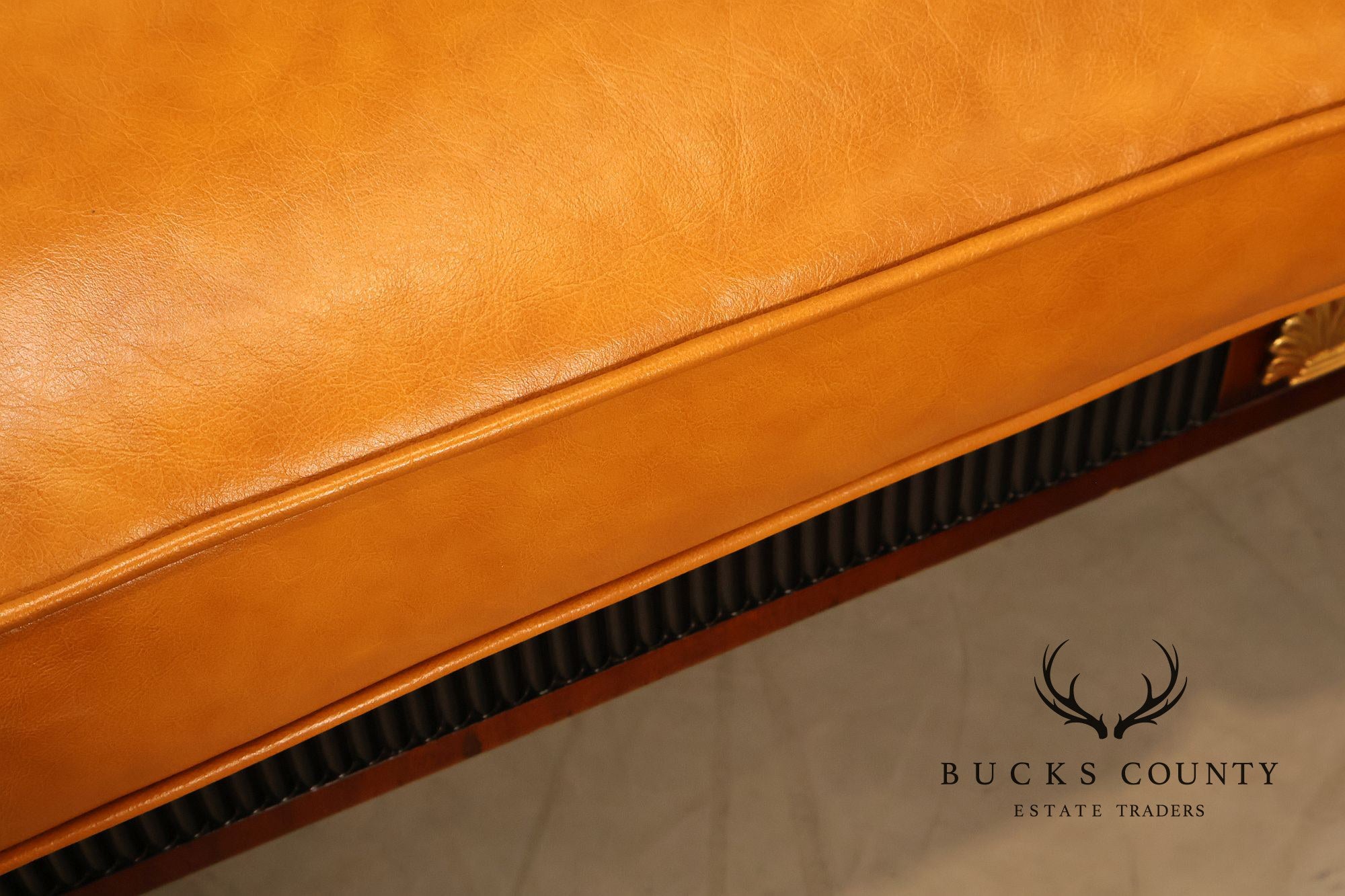 Empire Style Sofa Mahogany And Leather Sofa With Gilt Bronze Mounts