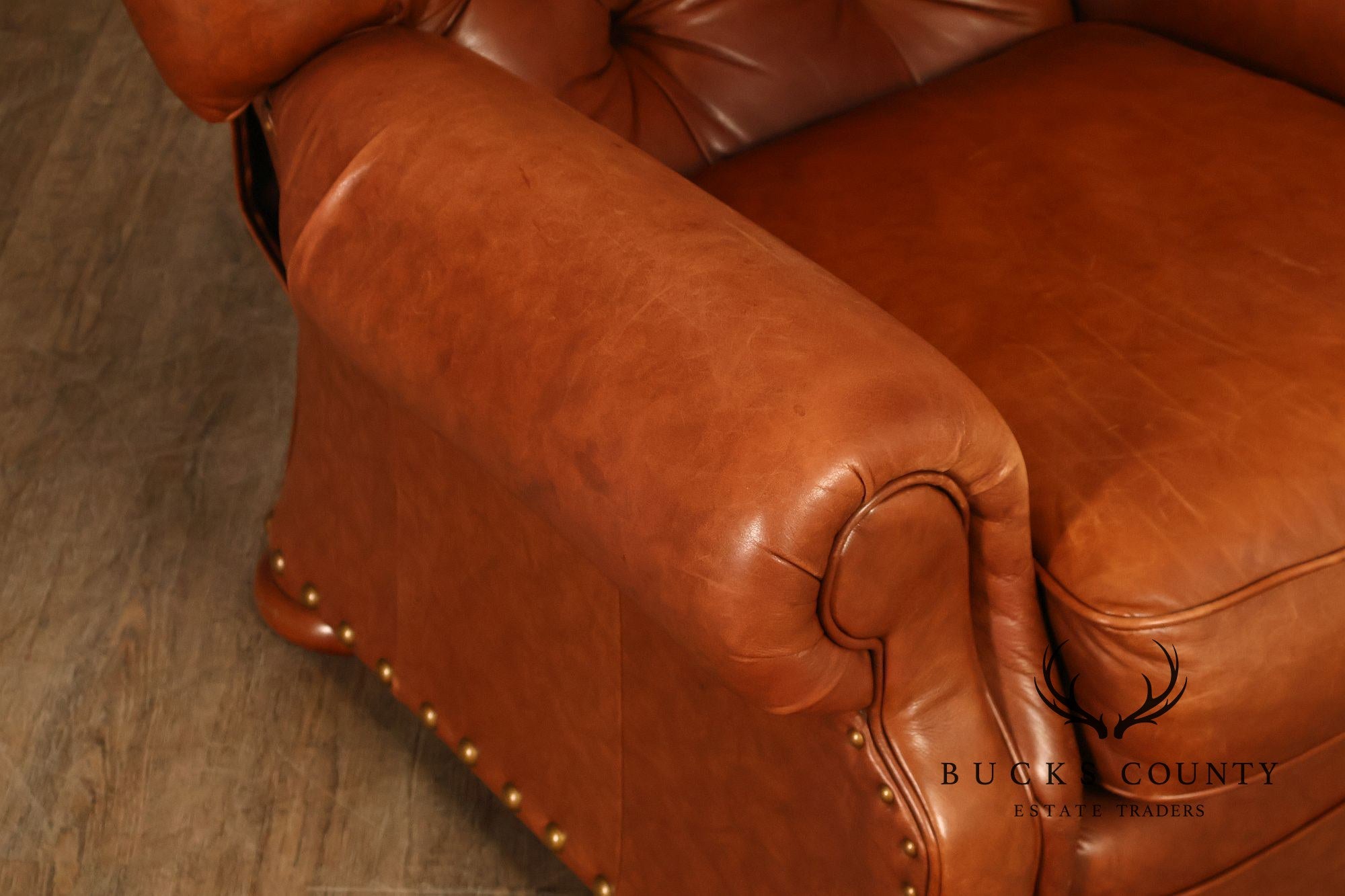 La-Z-Boy Tufted Leather Recliner Chair and Ottoman