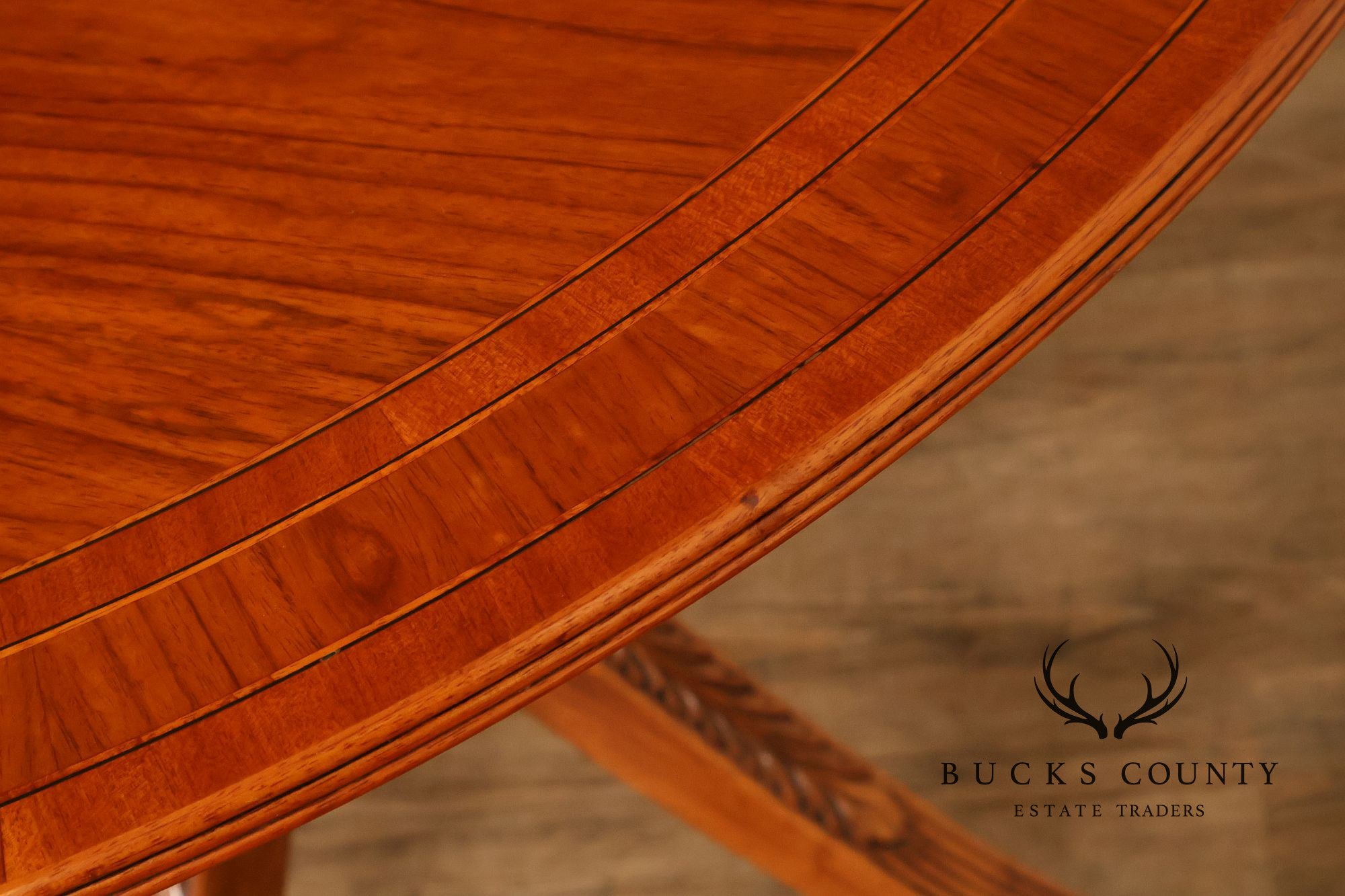 Duncan Phyfe Style Mahogany Round Breakfast Table With Brass Claw Feet