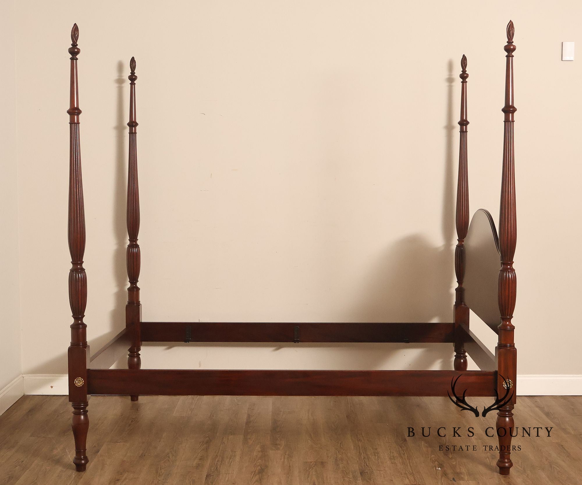 Henkel Harris Carved Mahogany Queen Poster Bed
