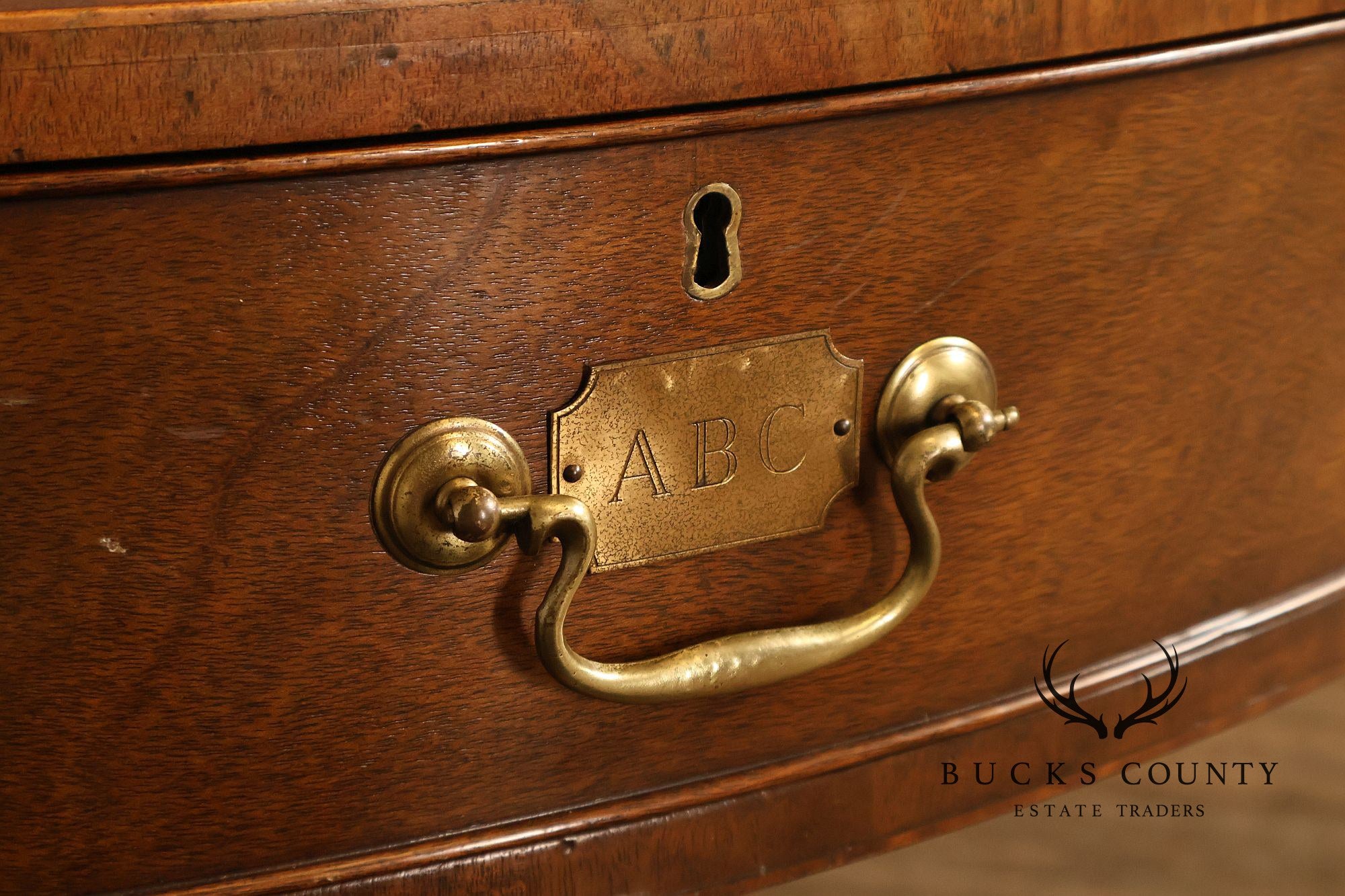Kittinger Leather Top Round Rent Table With Drawers T295