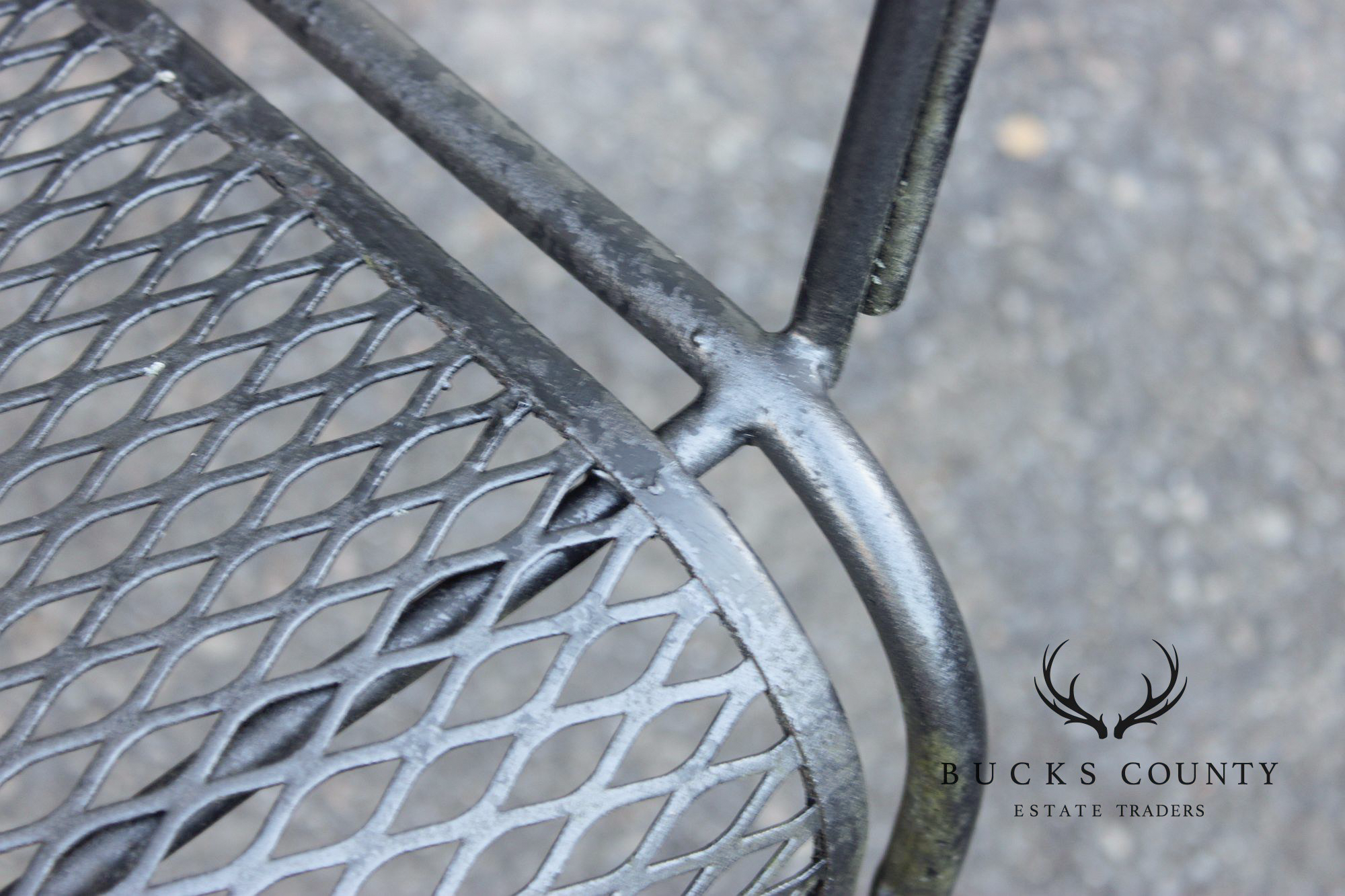 Vintage Wrought Iron Pair Of Patio Armchairs Chairs