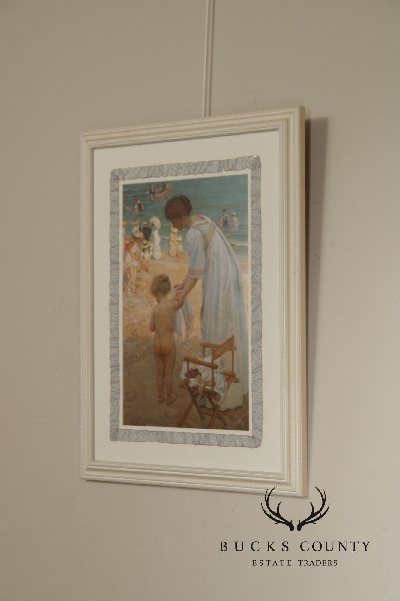 E. Phillips Fox Custom Framed Impressionist Print, 'L’heure Du Bain'