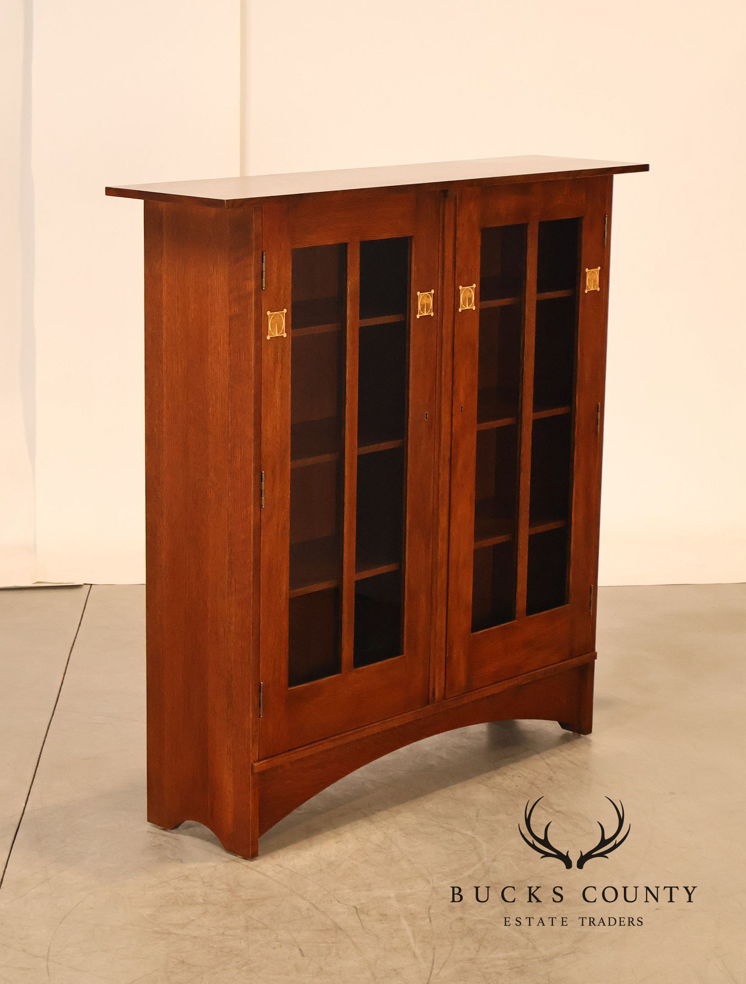 Stickley Harvey Ellis Mission Inlaid Oak Bookcase