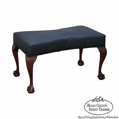 Mahogany Chippendale Style Claw Foot Bowtie Bench
