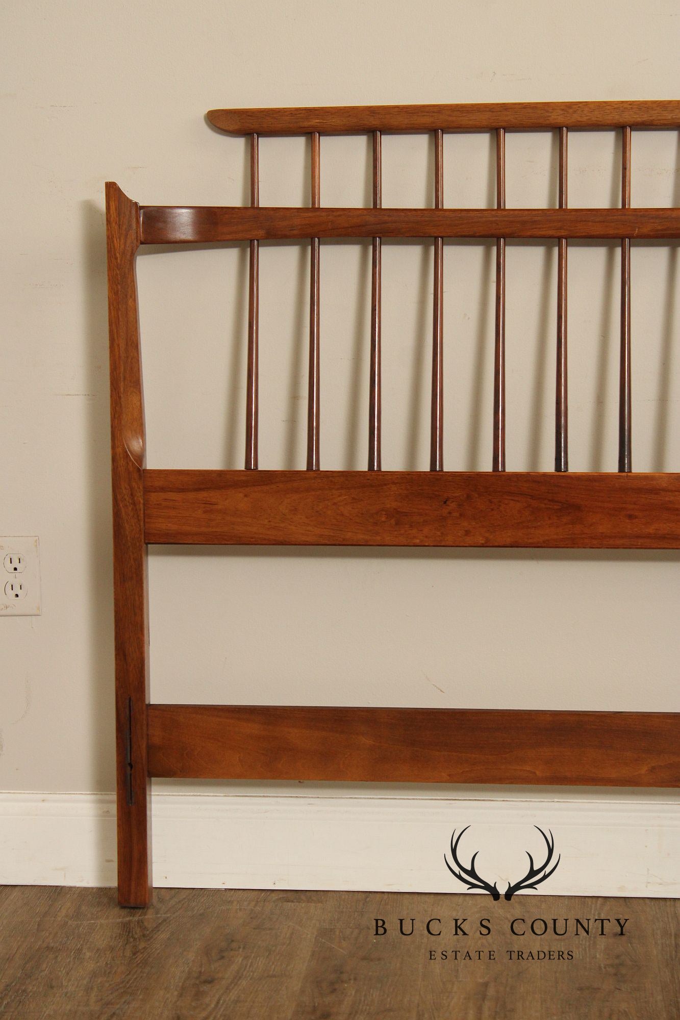 Thomasville Mid Century Modern Black Walnut Full Size Headboard