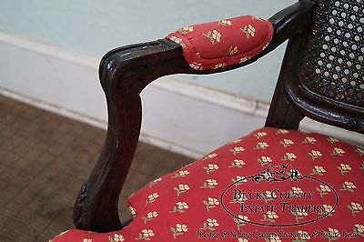 Quality Pair of French Country Wide Seat Open Arm Chairs By Interior Craft