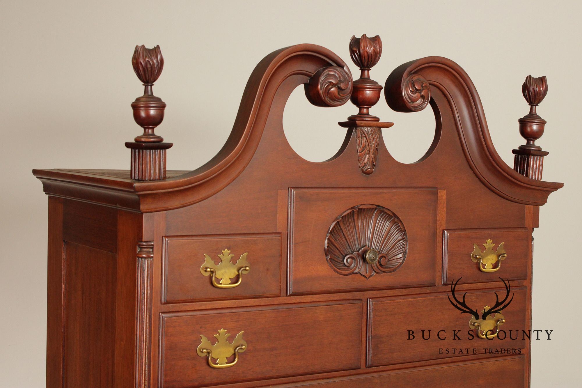 Feldenkrais Chippendale Style Mahogany Highboy Chest