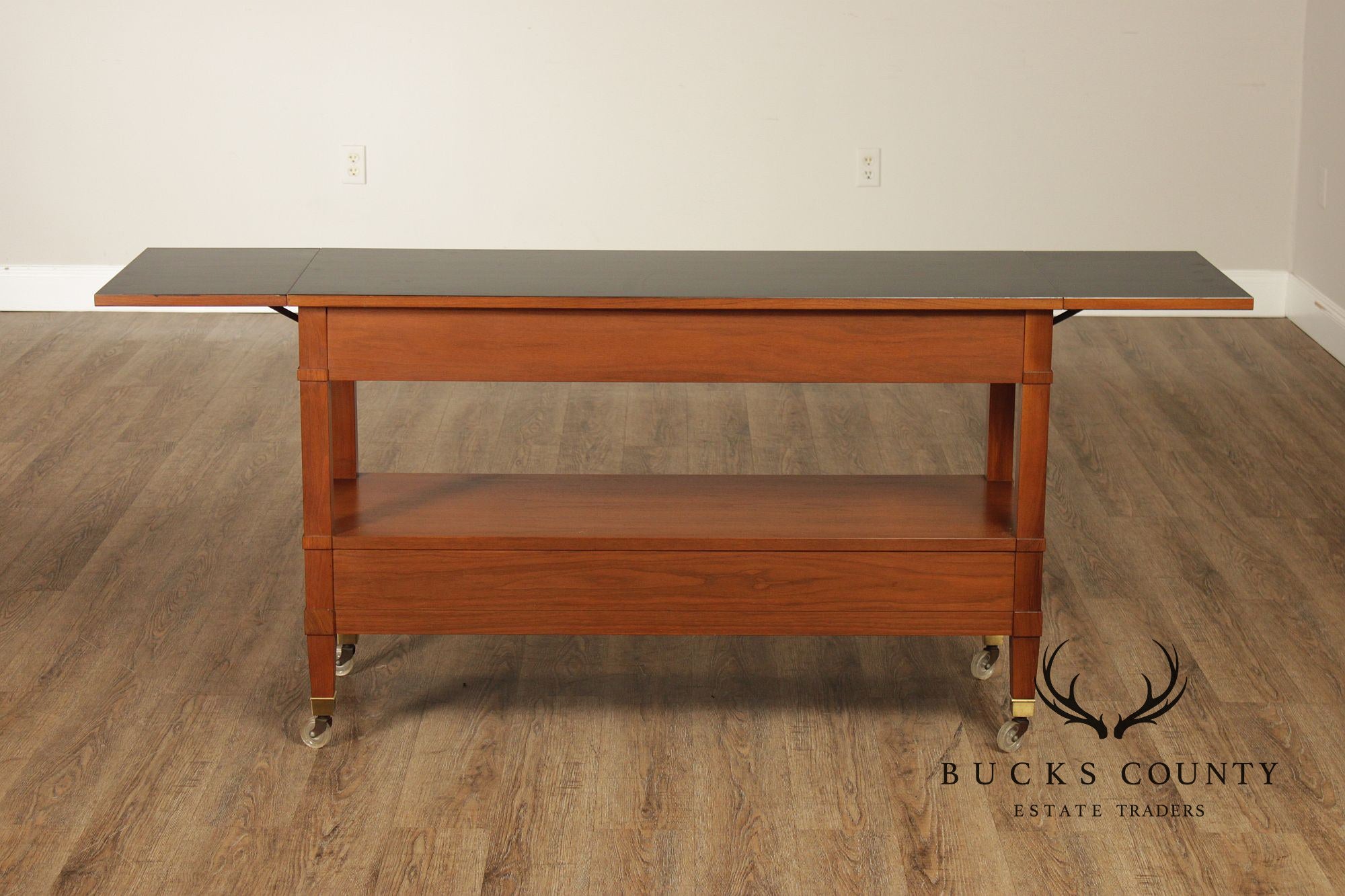 Baker Furniture Milling Road Directoire Style Walnut Rolling Server