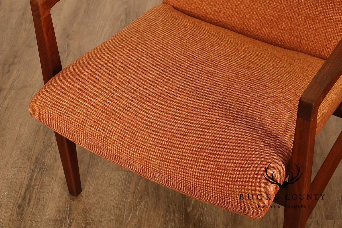 Jens Risom Mid Century Modern 'Floating' Walnut Armchair