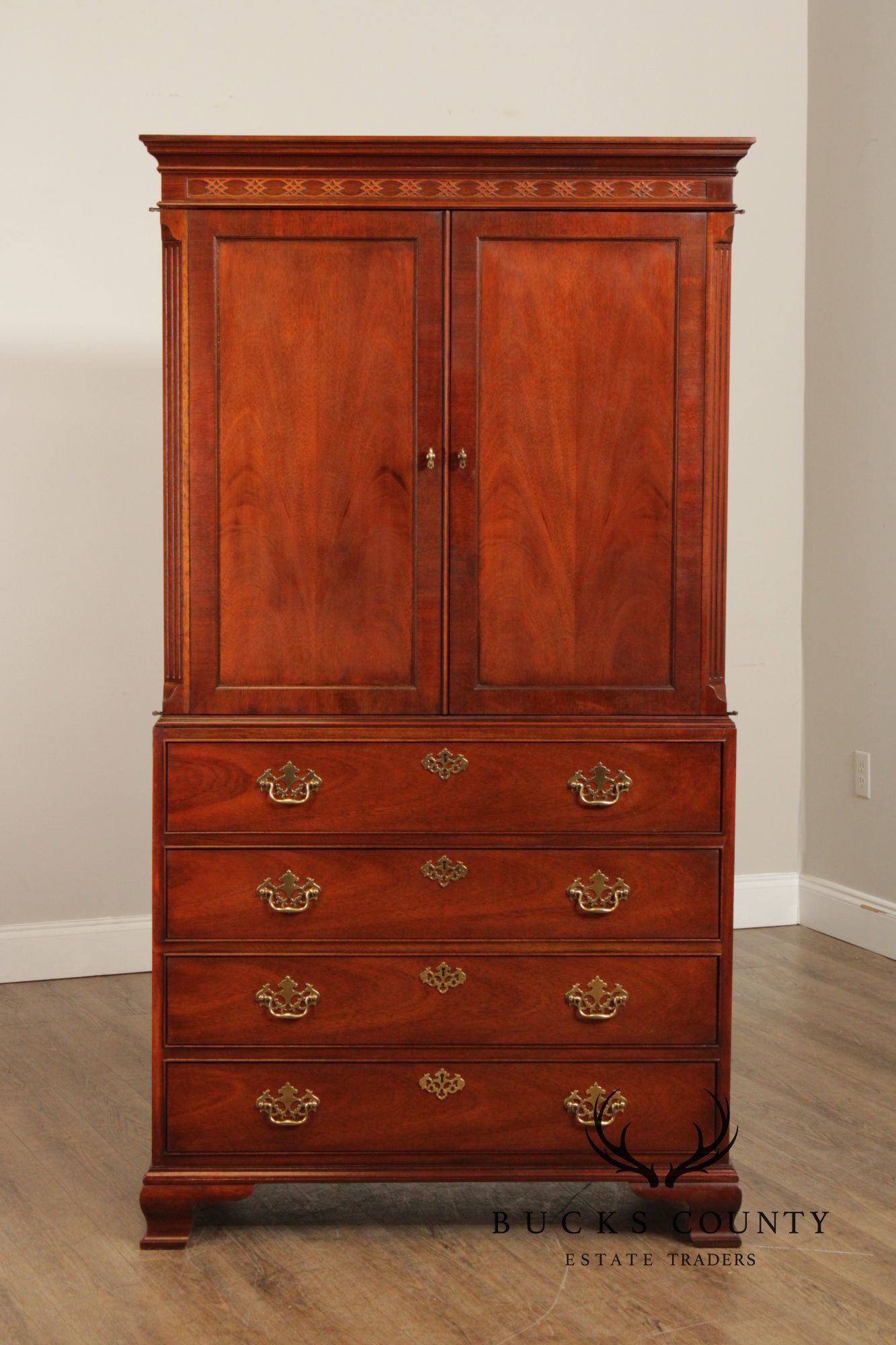Baker Furniture Chippendale Style Mahogany Armoire