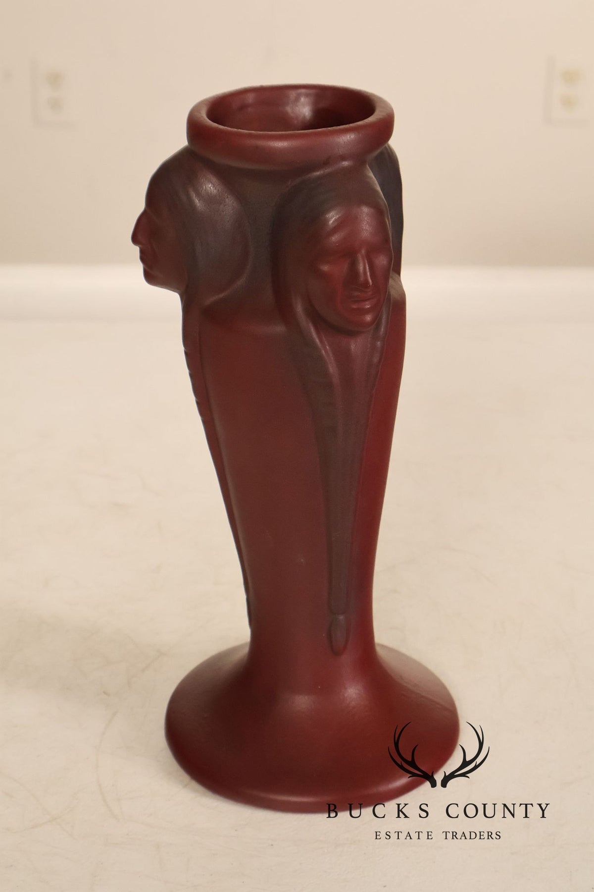 Van Briggle Native American Three Faced Vase