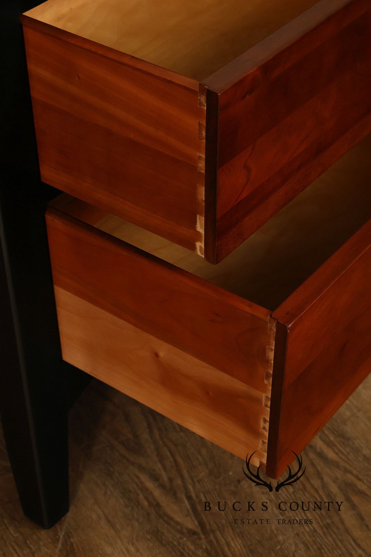 Ethan Allen American Impressions Pair Of Two-Tone Cherry Two Drawer Nightstands