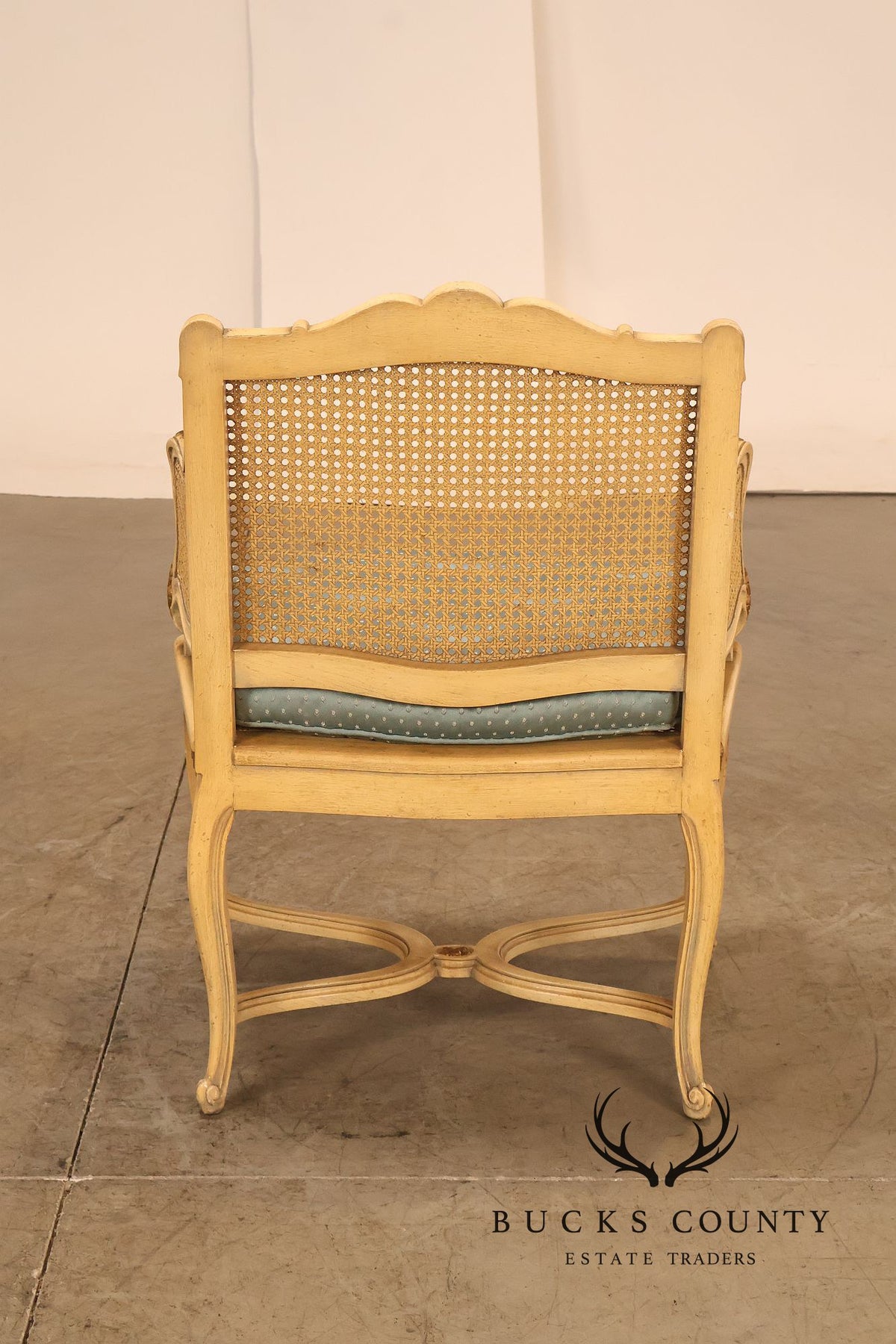 French Regency Pair of Caned Bergere Armchairs