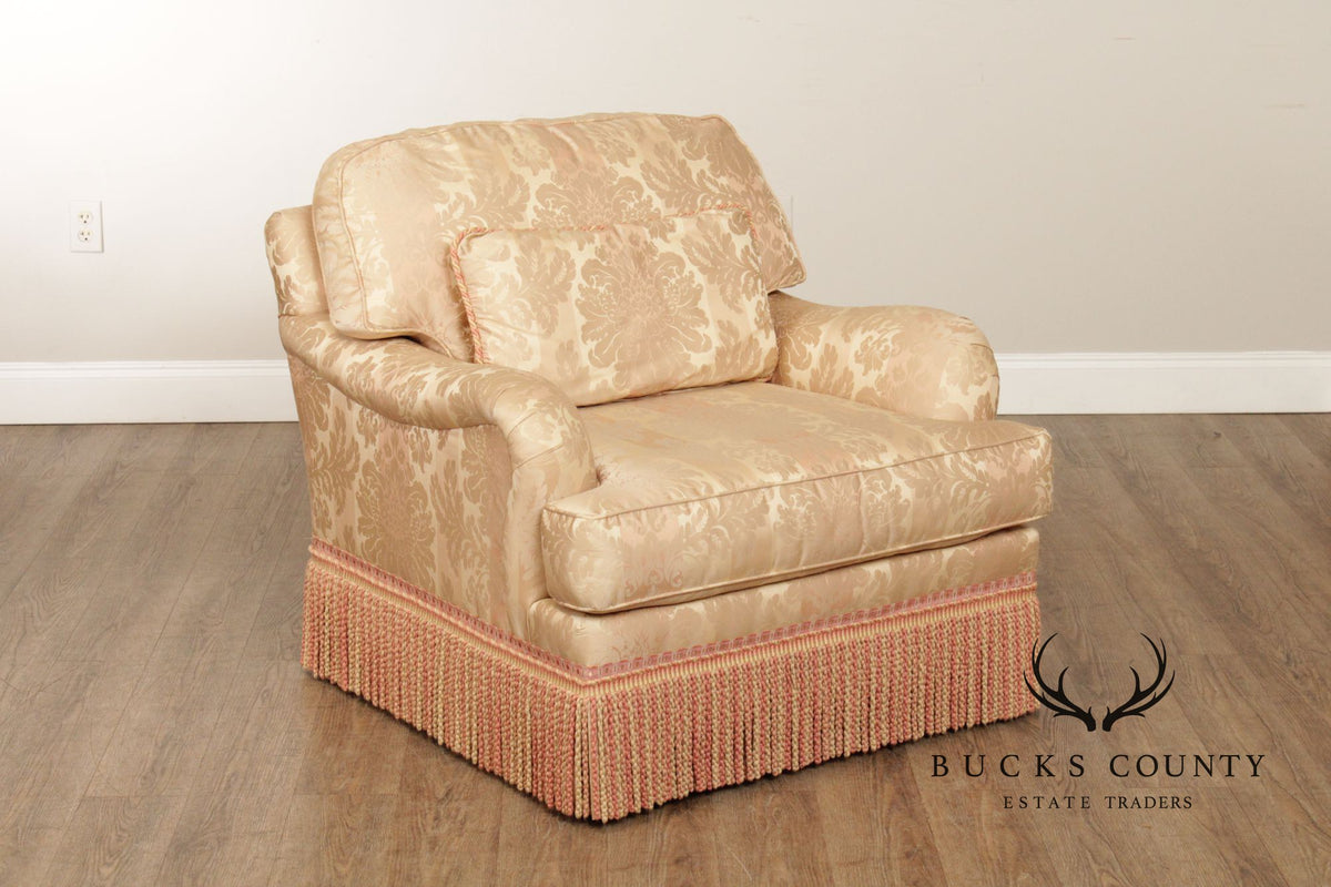 Pair Of Century Furniture L T Designs Damask Upholstered Lounge Chairs