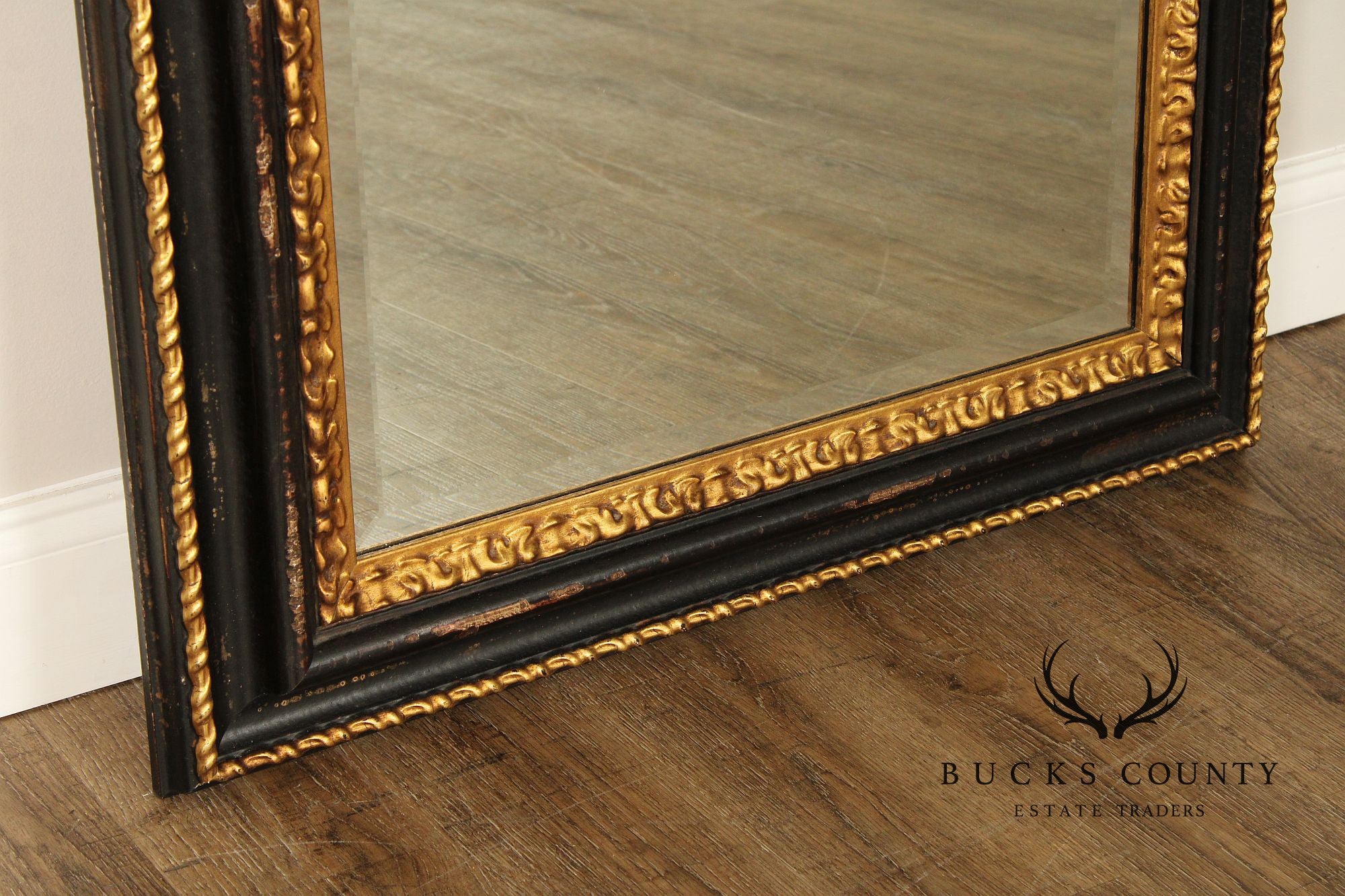 La Marche Ebonized and Partial Gilt Wall Mirror