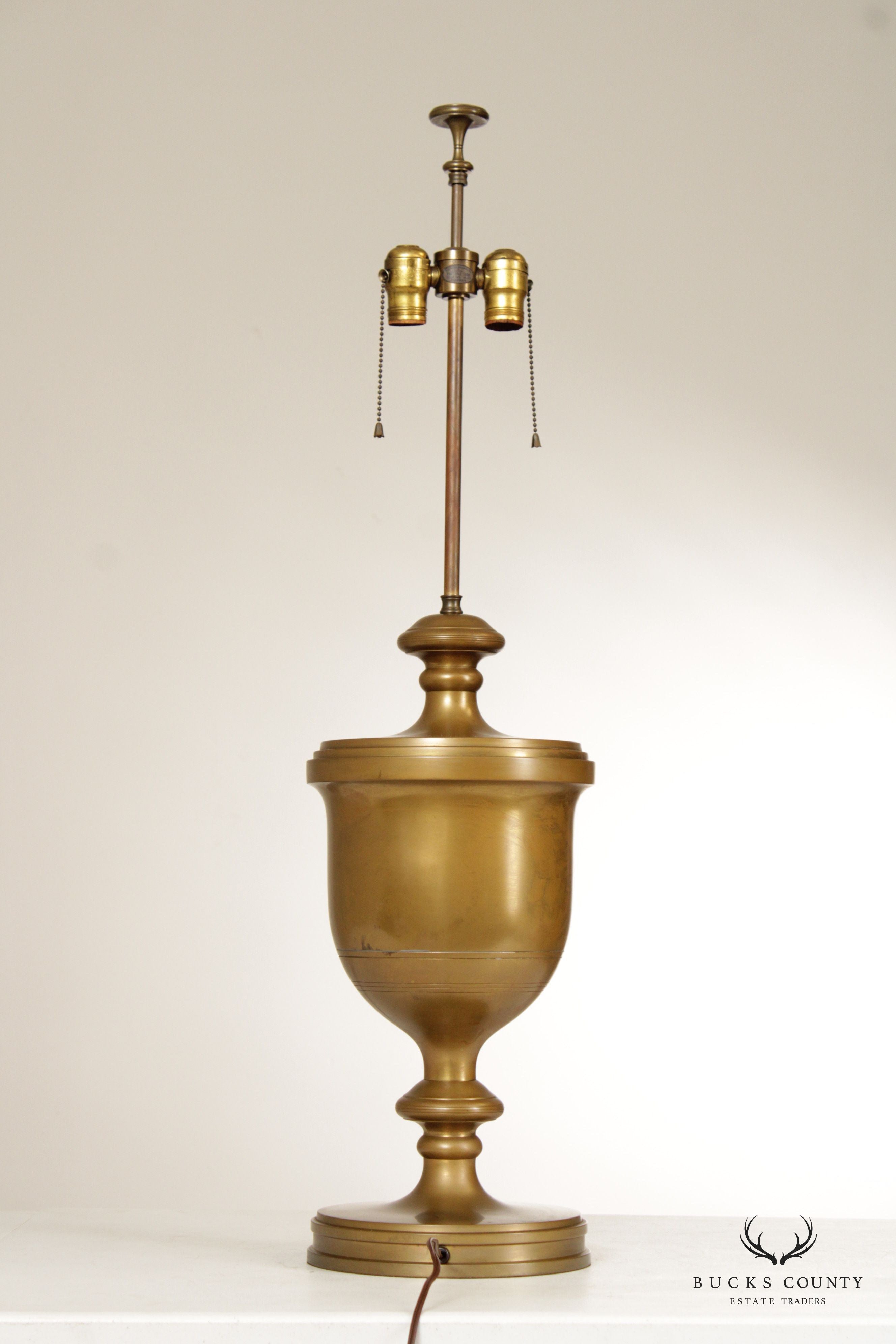 Neoclassical Style Patinated Brass Urn Form Table Lamp