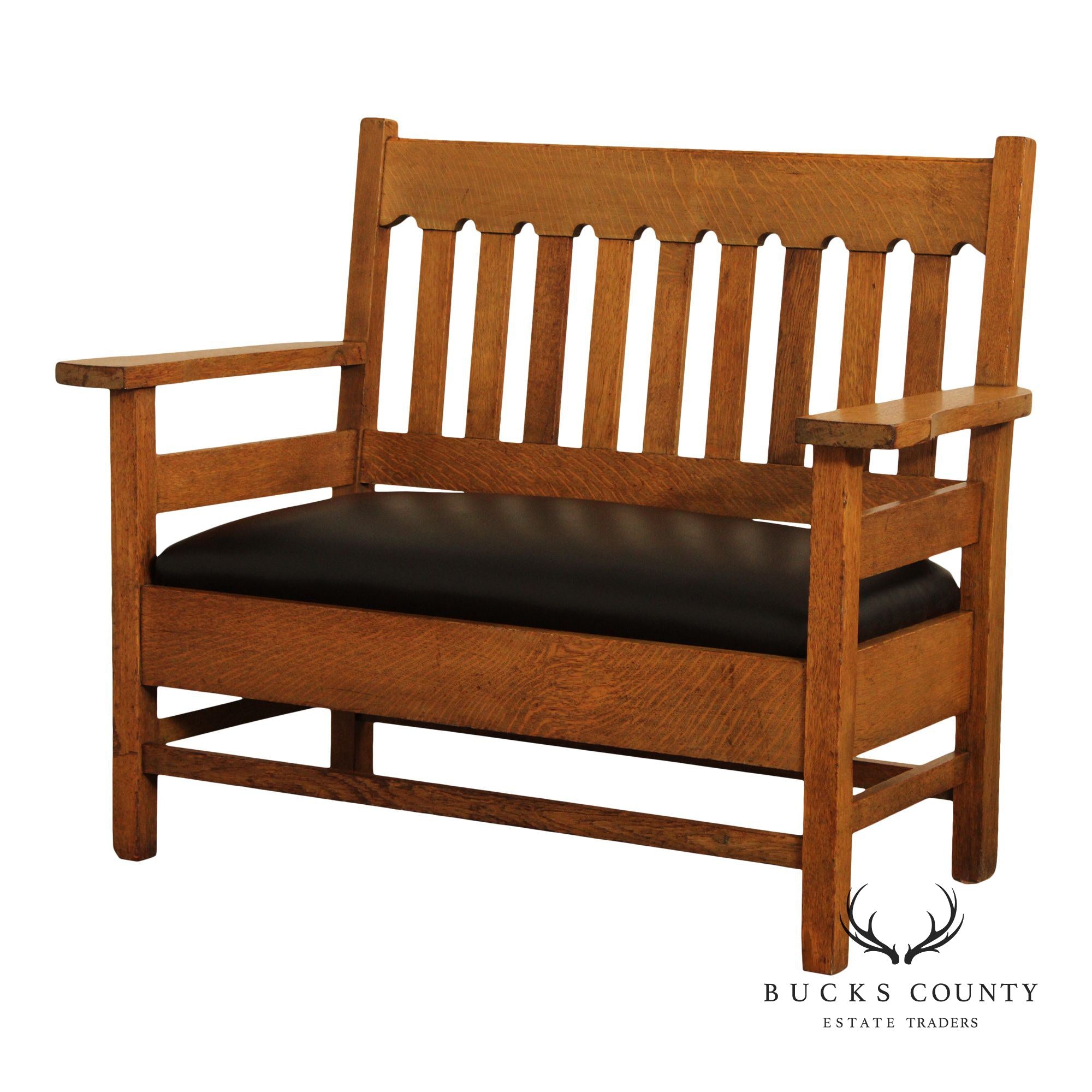 Antique Mission Oak Settee