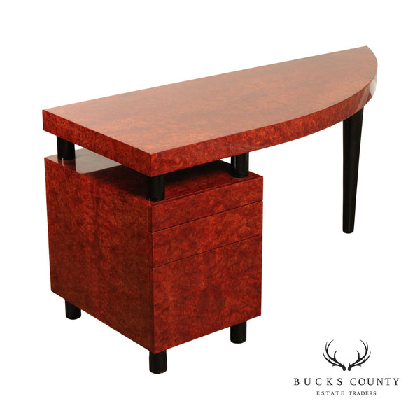 The Pace Collection Sculptural Burlwood Modern Writing Desk
