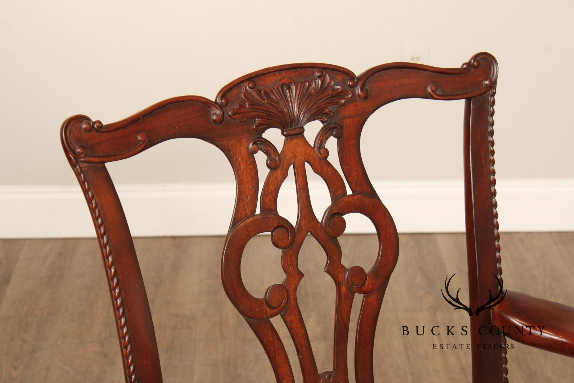 Lexington Chippendale Style Set of Eight Mahogany Dining Chairs