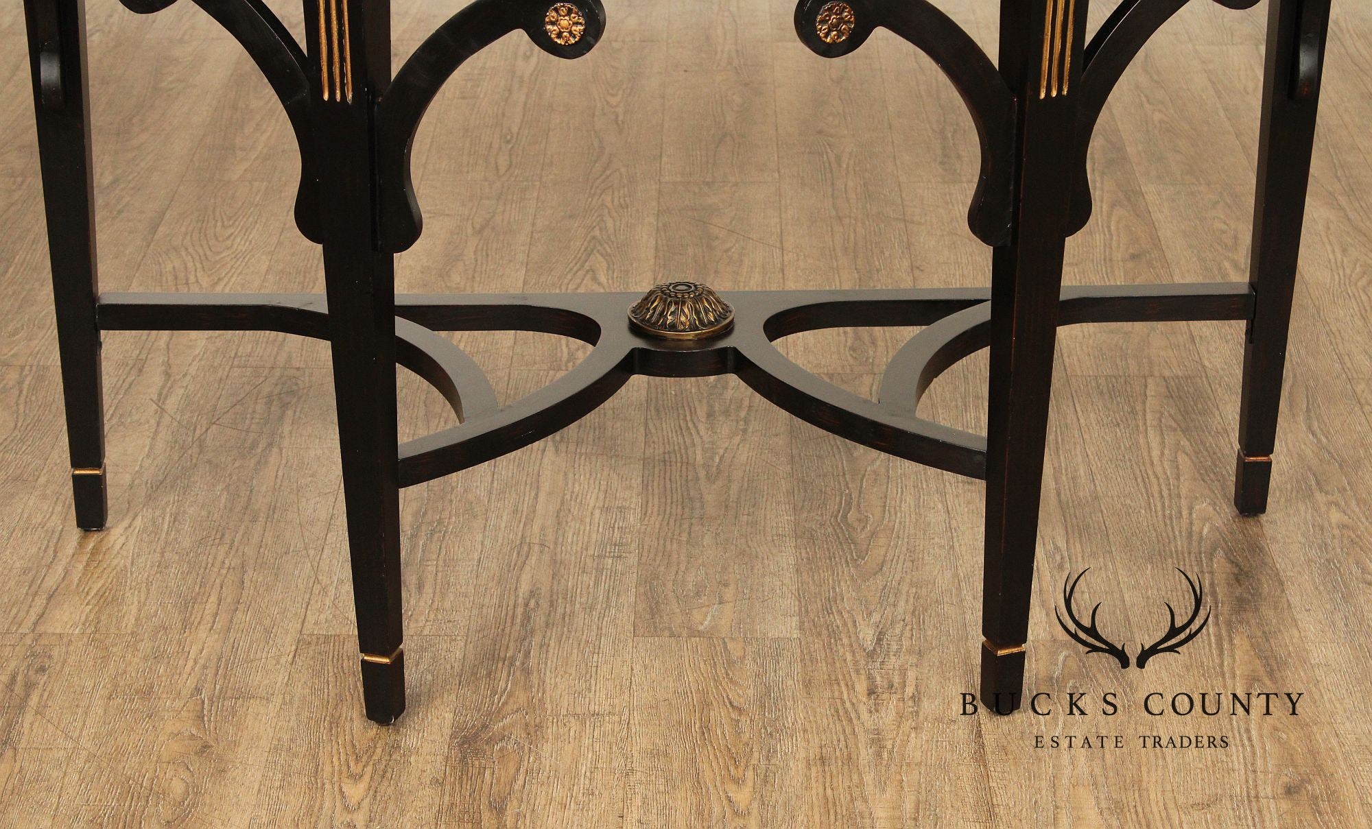 French Regency Style Ebonized Console Table