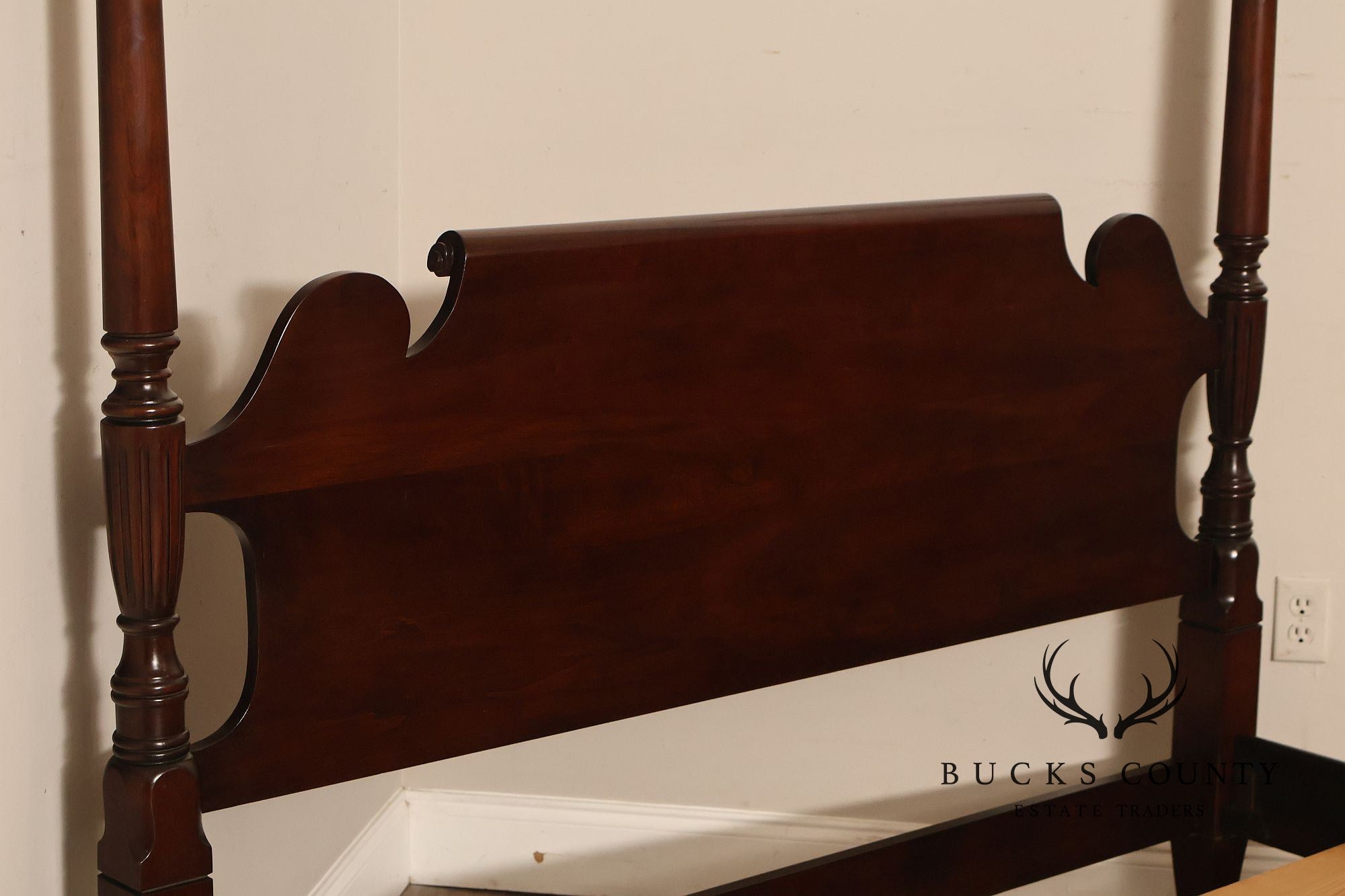 Statton Vintage Carved Cherry Queen Poster Bed