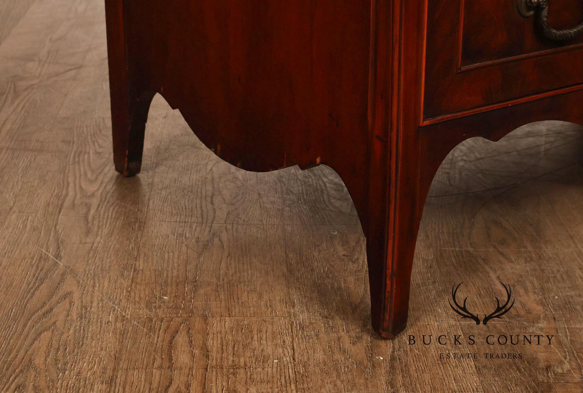 1940;s French Style Flame Mahogany Serpentine Chest-On-Chest