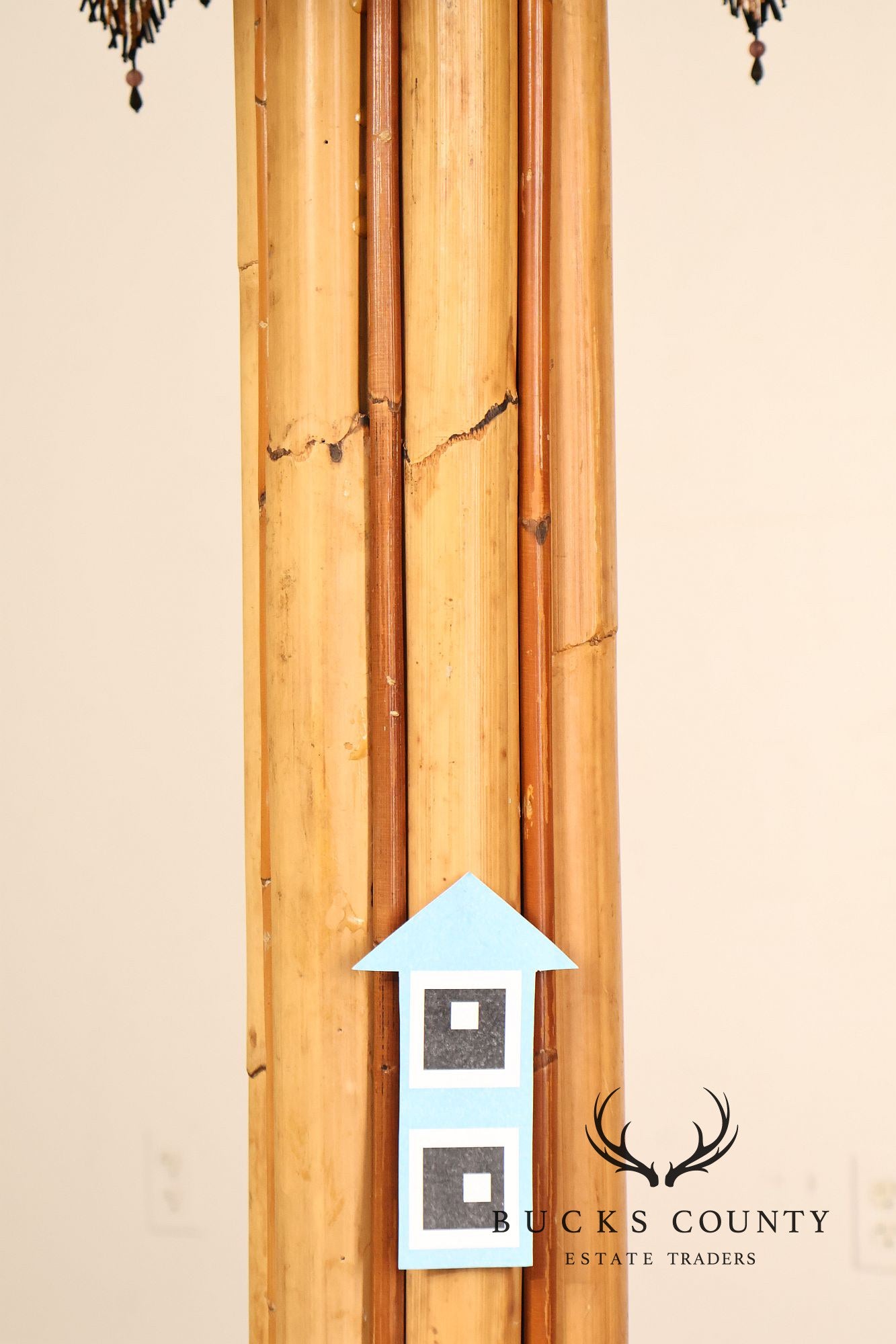 MacKenzie-Childs Rabbit Floor Lamp With Bamboo Column And Beaded Shade
